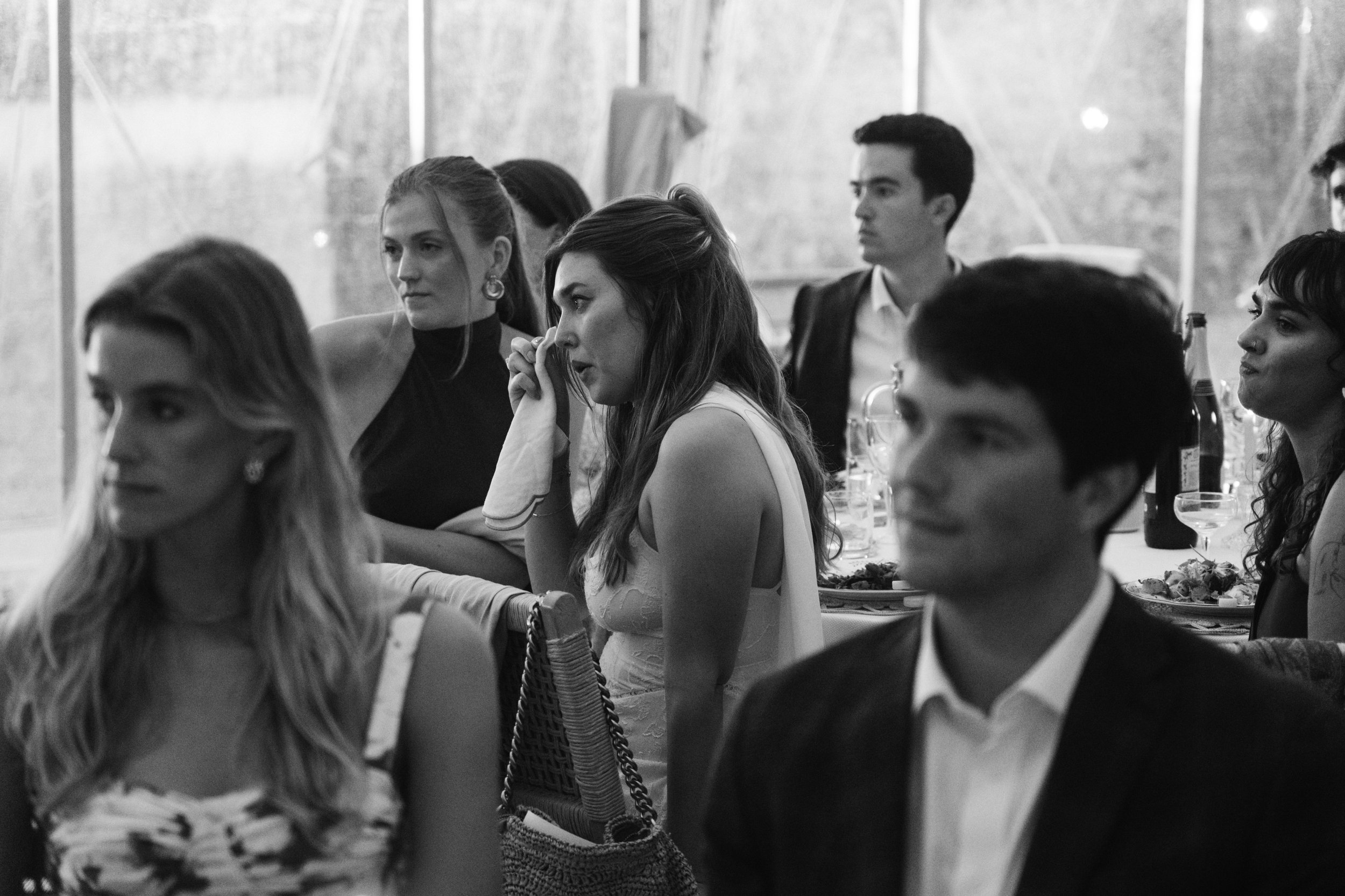 naturally candid and emotional moments during speeches at a wedding