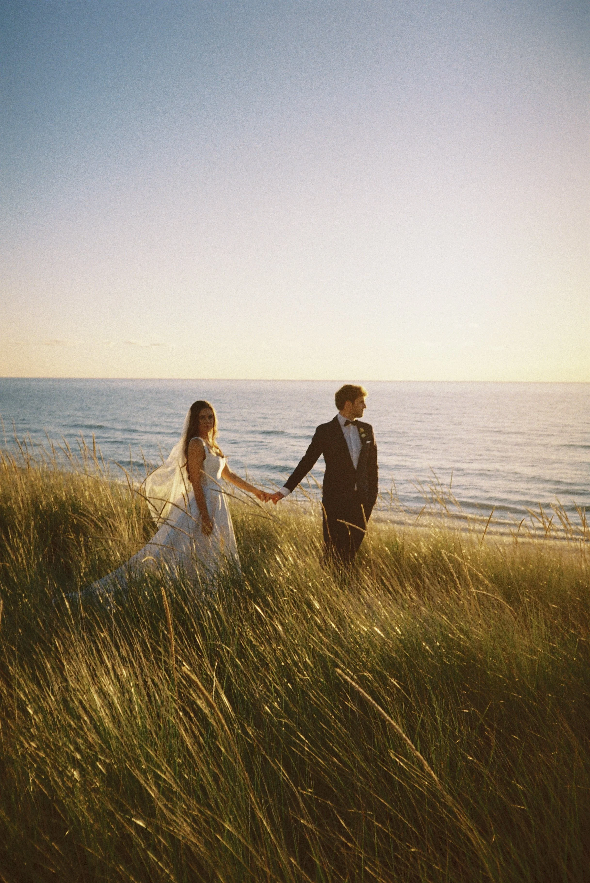 sunset on film by artistic cornwall and devon elopement photography and videography 