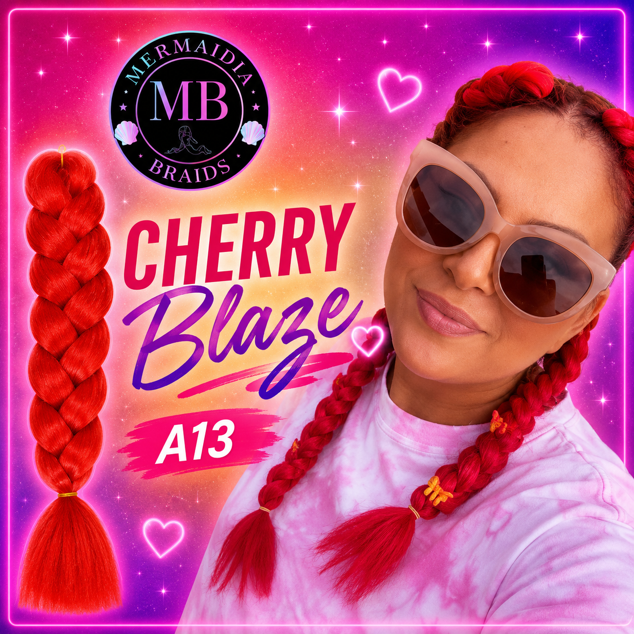 Red Jumbo Braiding Hair Extension (A13 Cherry Blaze)