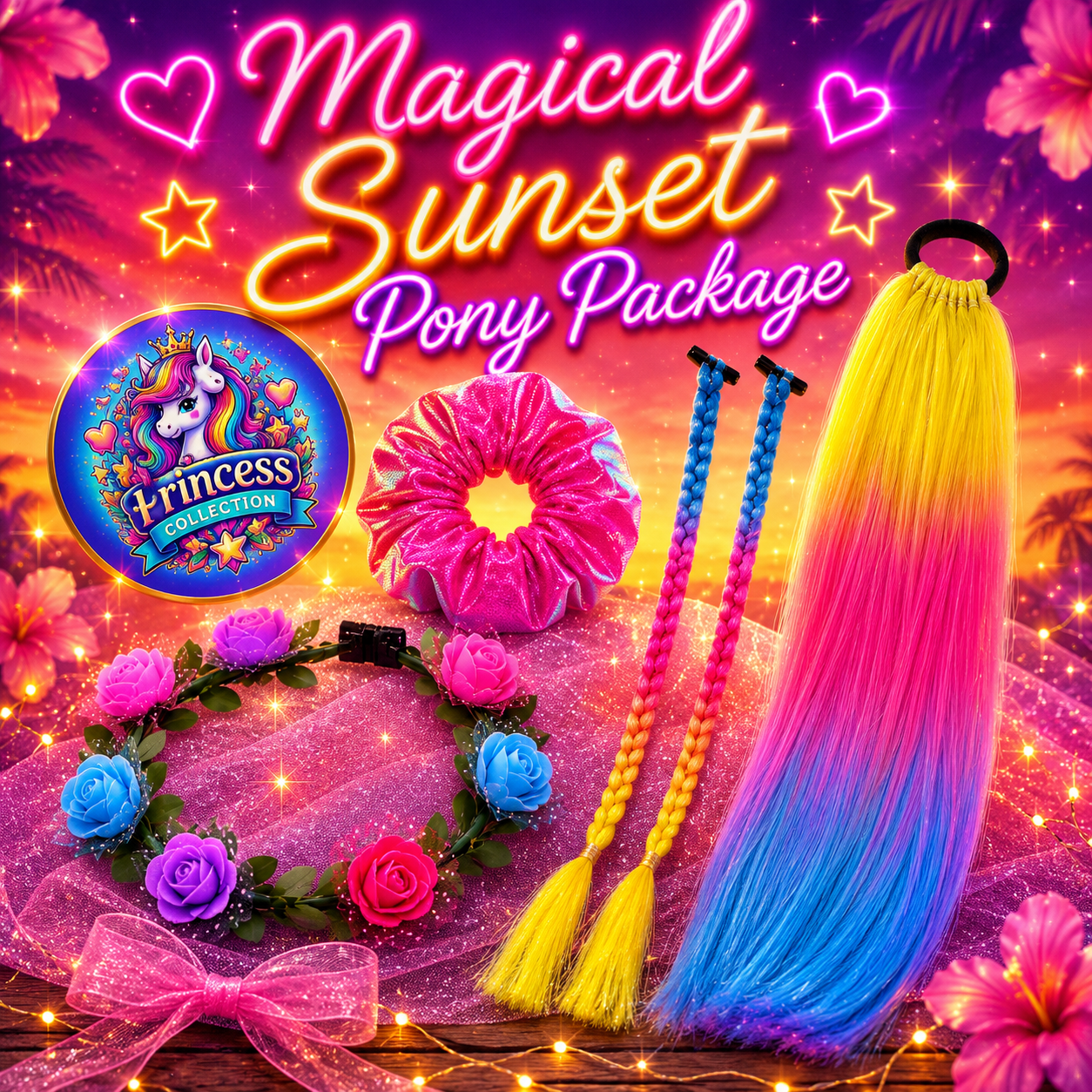 Magical Sunset Pony Package (Pink, Yellow & Blue)