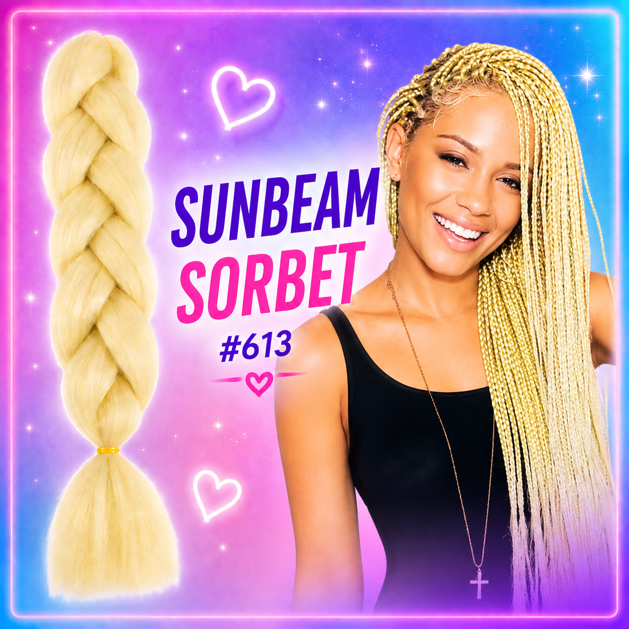Golden Blonde Jumbo Braiding Hair Extension (#613 Sunbeam Sorbet)