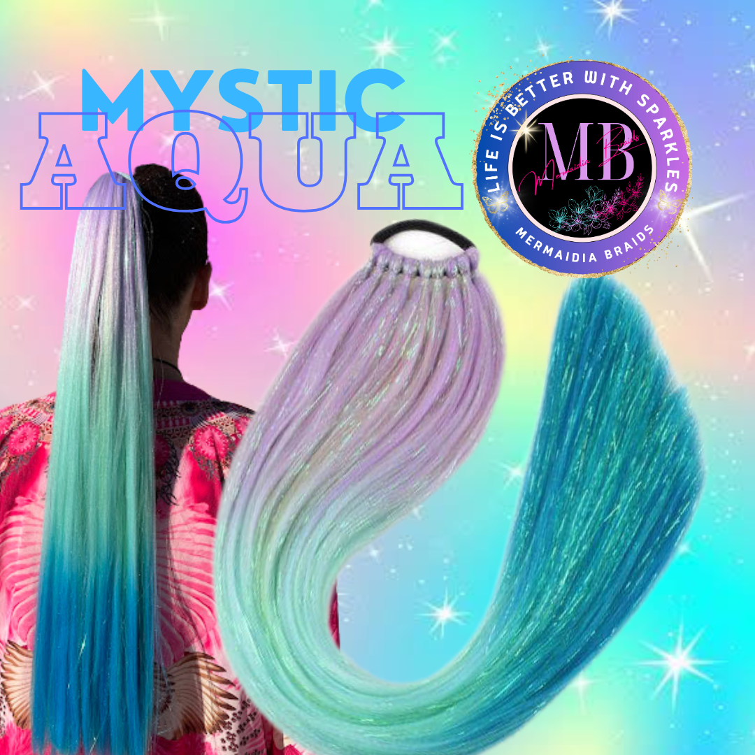 Aqua & Lavender Wrap Around Ponytail Extension (3.13 Mystic Aqua)