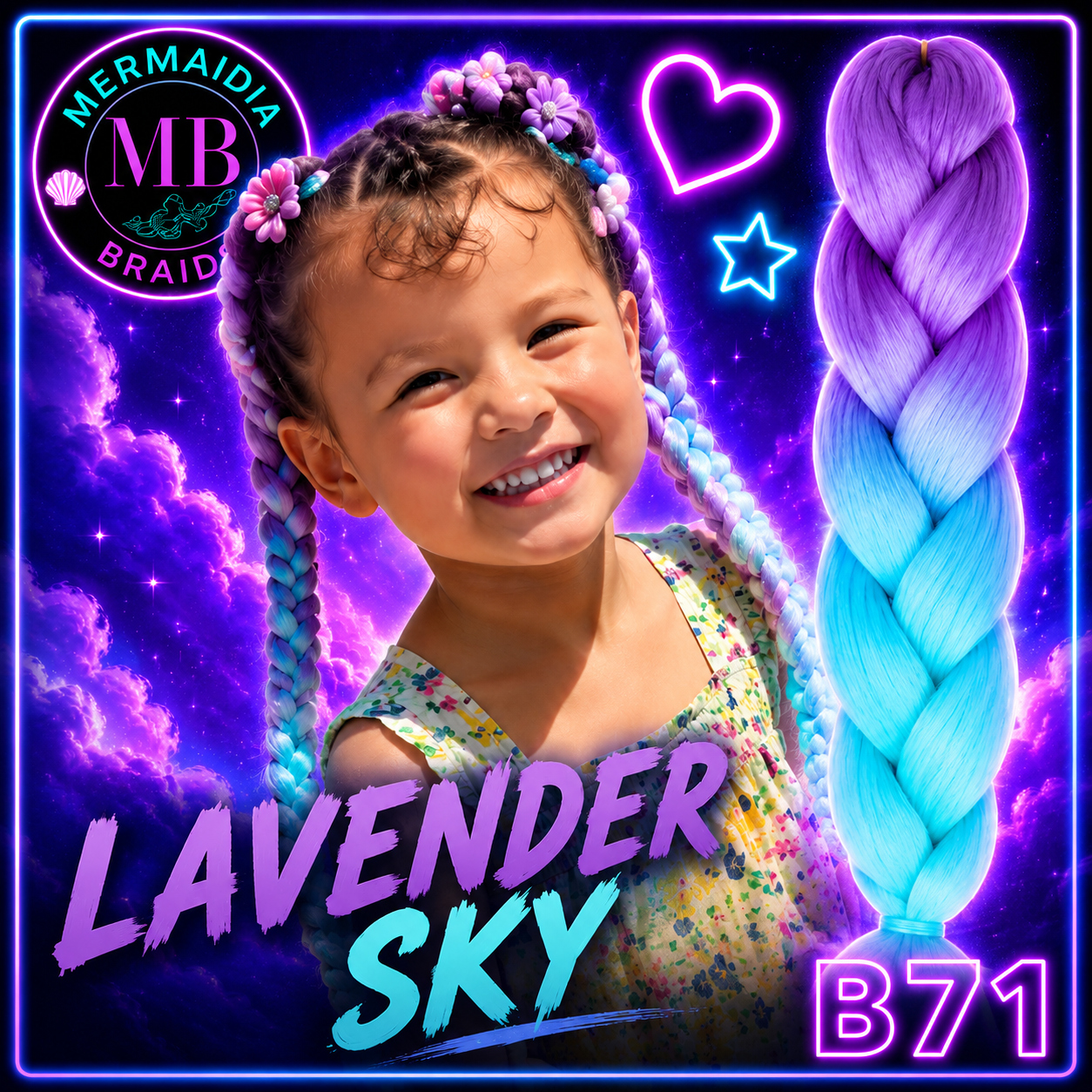 Pastel Purple & Pastel Blue Jumbo Braiding Hair Extension (B71 Lavender Sky)
