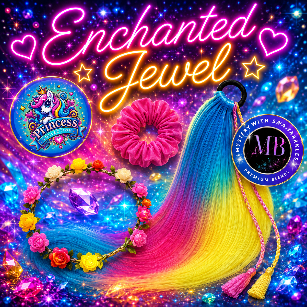 Enchanted Jewel Pony Package (Blue, Pink & Neon Yellow)