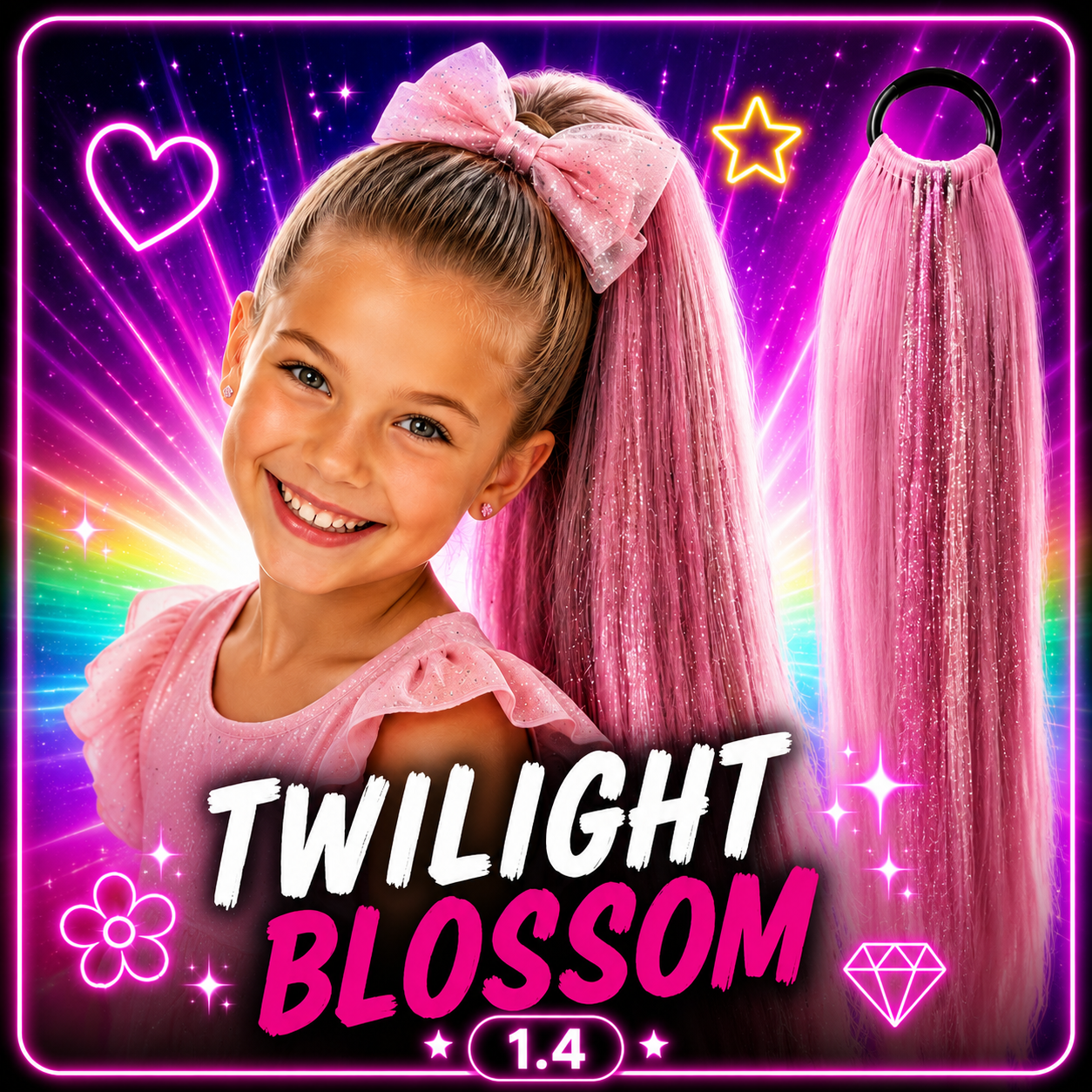 Soft Pink Wrap Around Ponytail Extension (1.4 Twilight Blossom)
