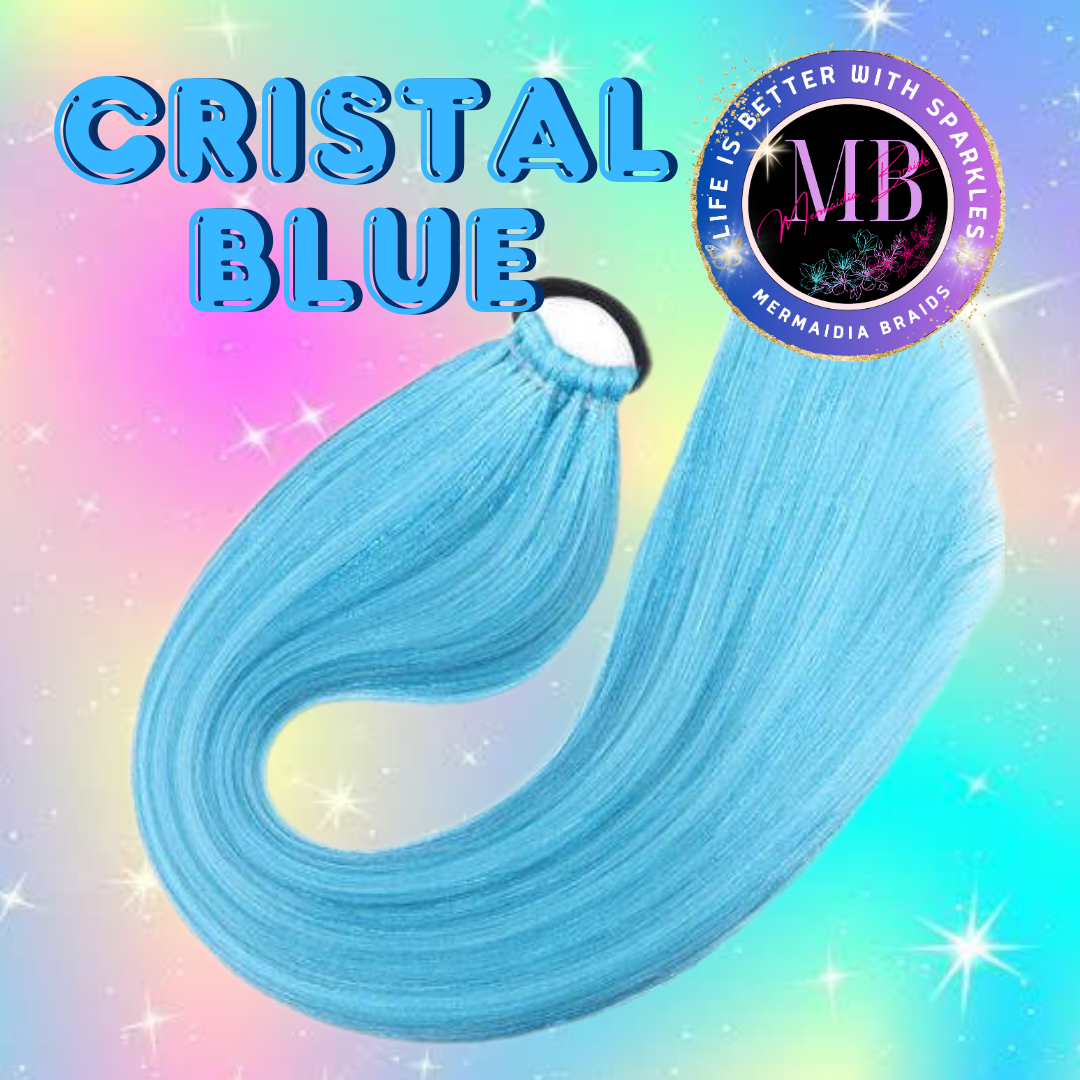 Bright Blue Wrap Around Ponytail Extension (1.2 Cristal Blue)