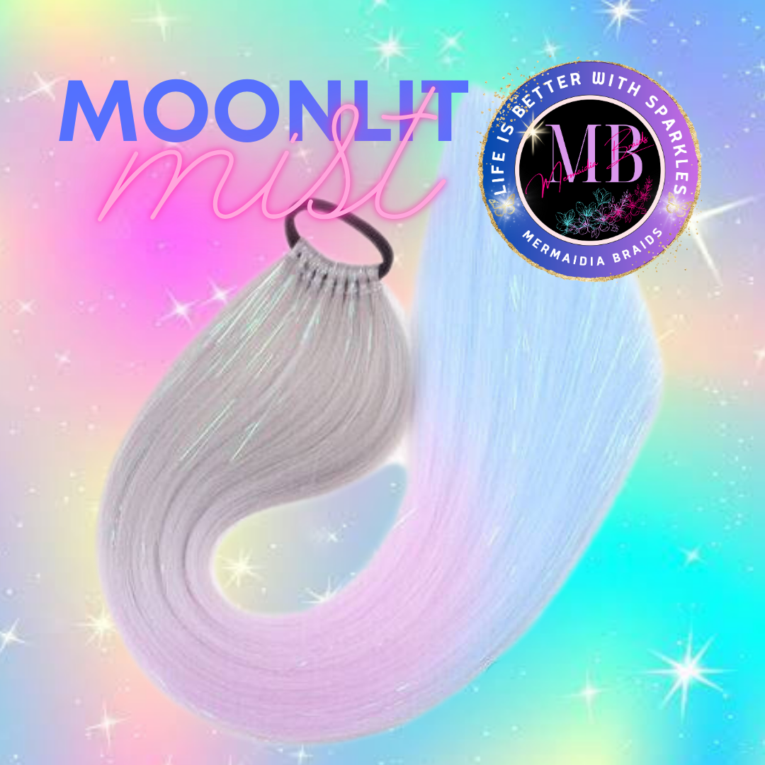 Silver, Lavender & Icy Blue Wrap Around Ponytail Extension (3.15 Moonlit Mist)