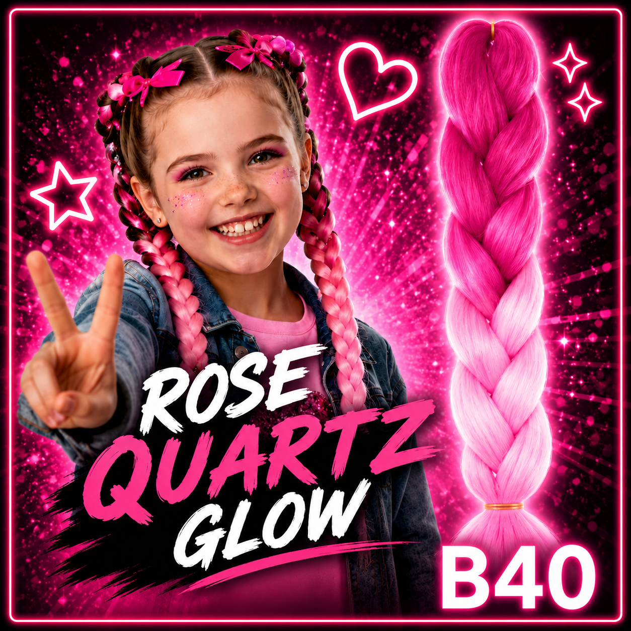 Steel Pink & Pastel Pink Jumbo Braiding Hair Extension (B40 Rose Quartz Glow)