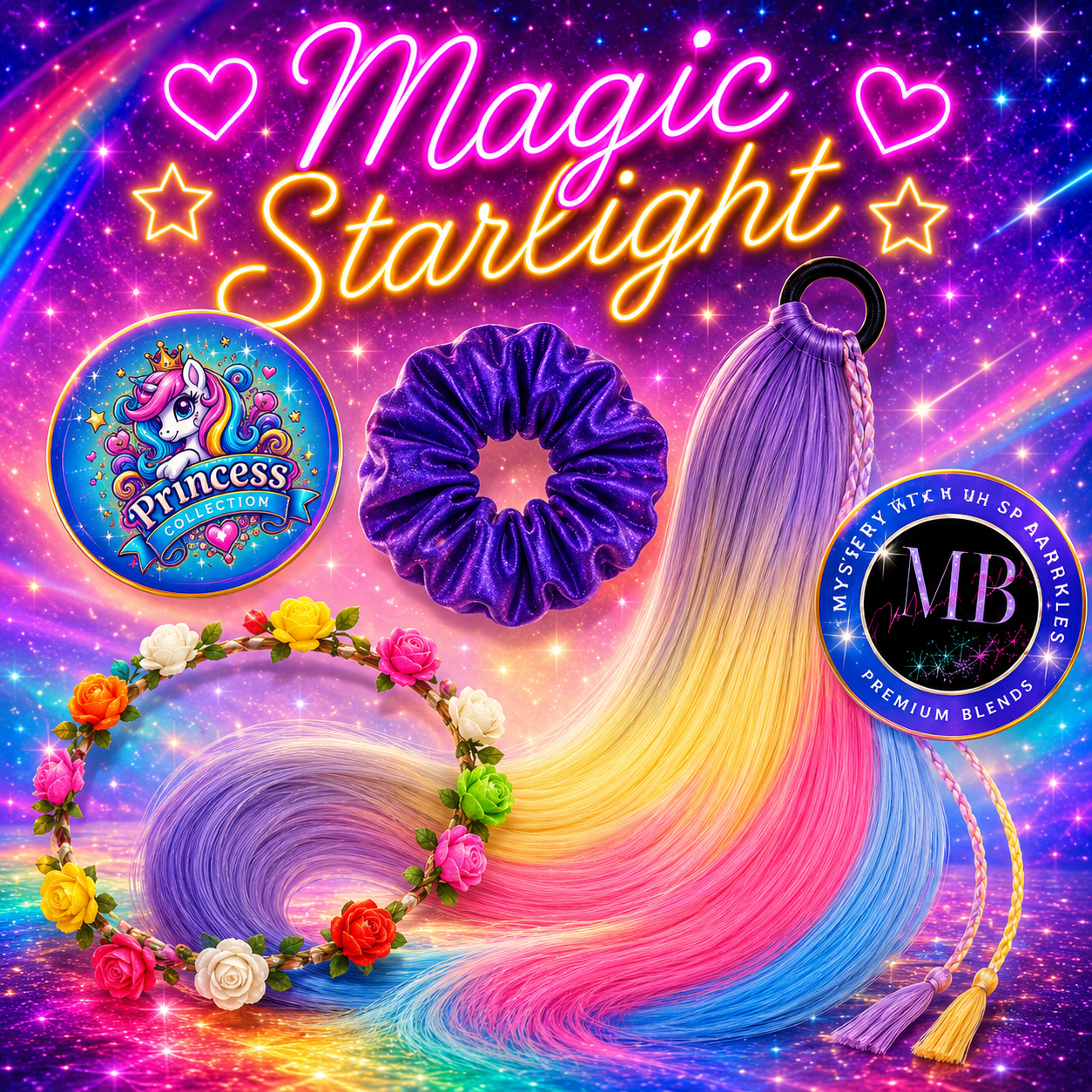 Magic Starlight Pony Package (Purple, Yellow, Blue & Pink)