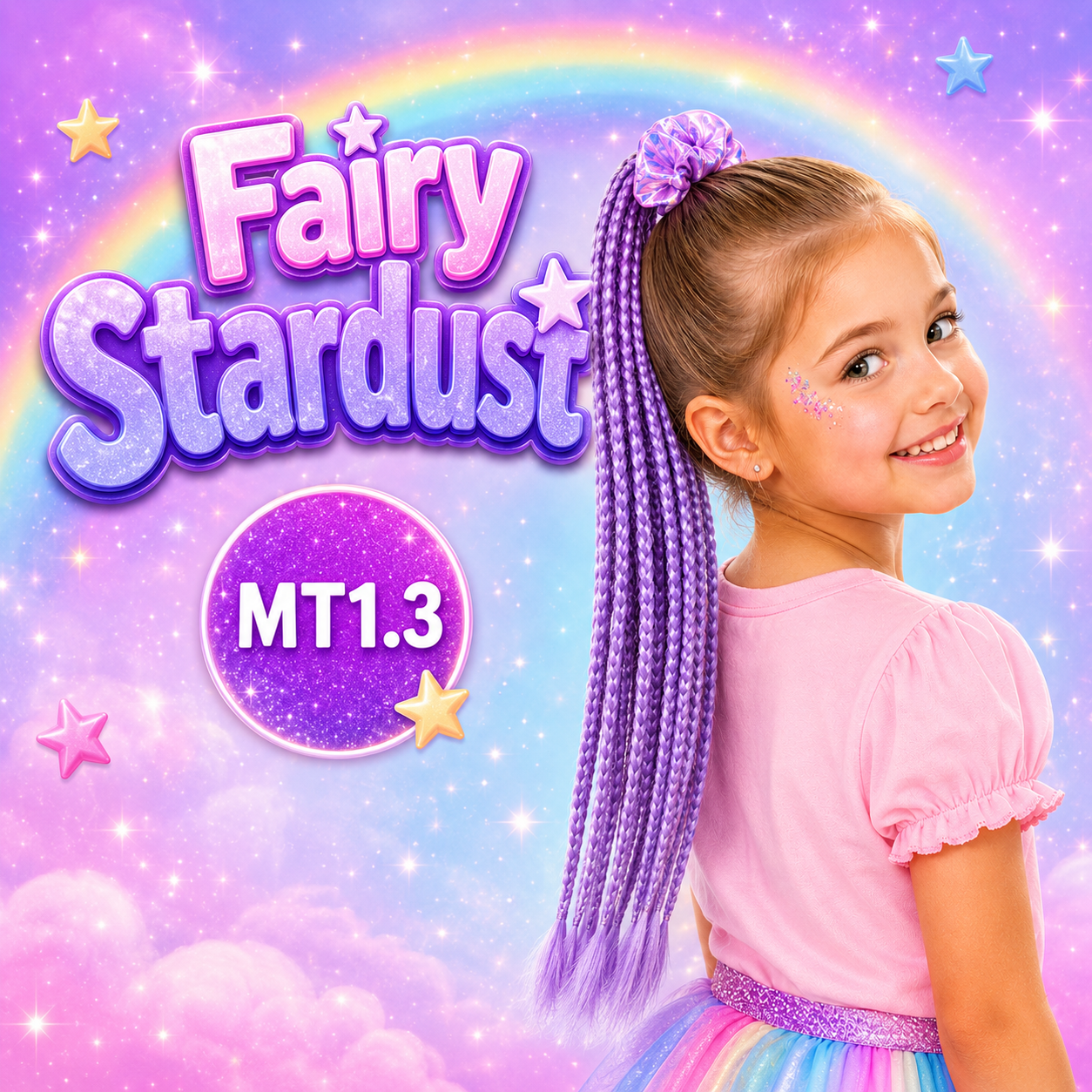 Purple & Lilac Braided Ponytail Extension (MT1.3 Fairy Stardust)