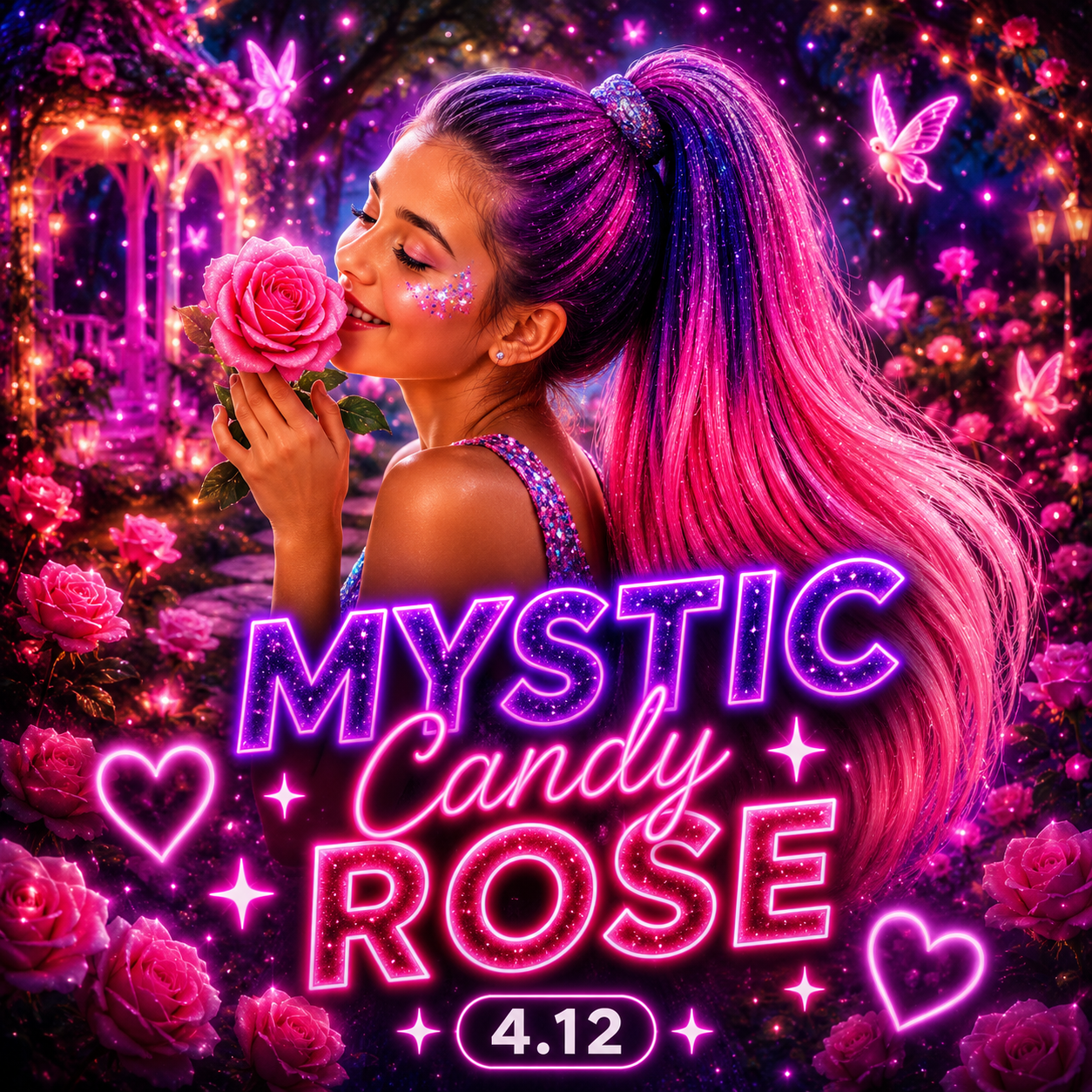 Purple, Pink & Rose Wrap Around Ponytail Extension (4.12 Mystic Candy Rose)