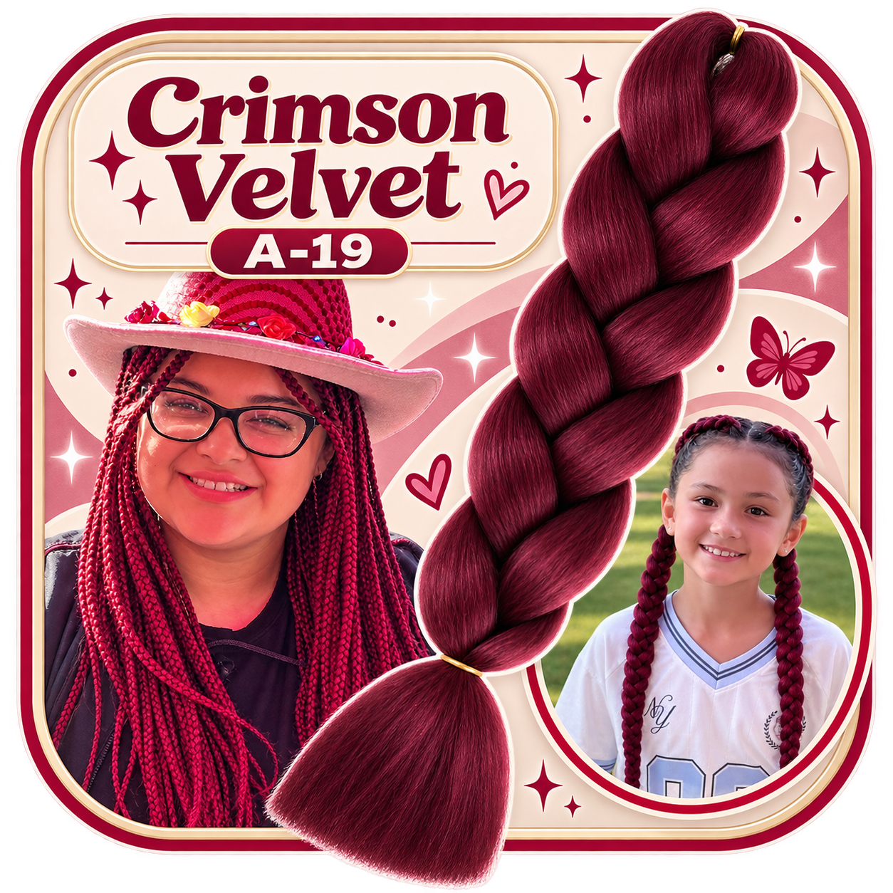 Maroon Braiding Hair (A19)