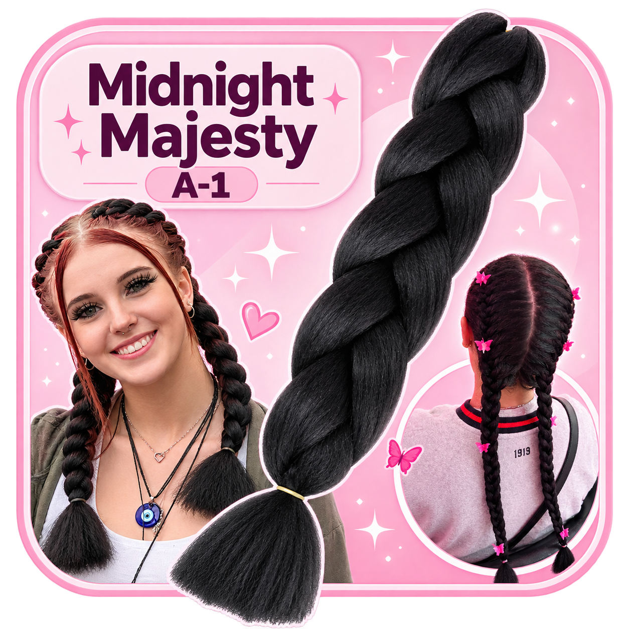 Black Braiding Hair (#1 )