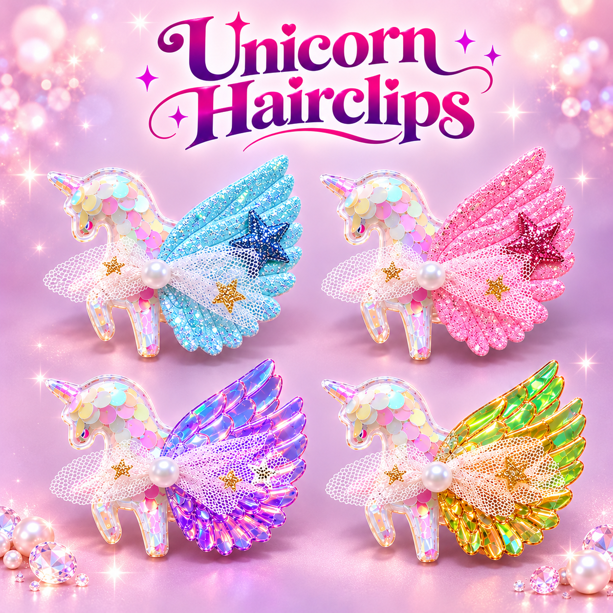 Unicorn Hairclips