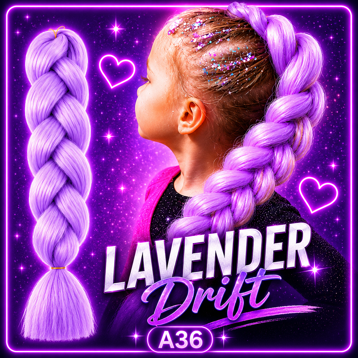 Lavender Jumbo Braiding Hair Extension (A36 Lavender Drift)