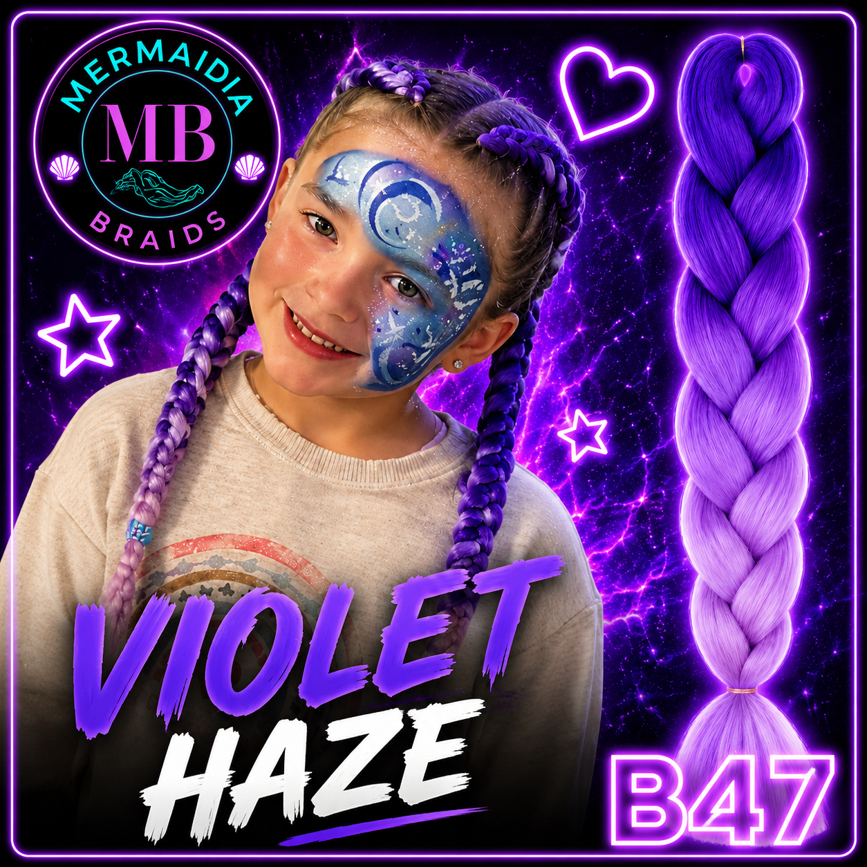 Lilac & Medium Purple Jumbo Braiding Hair Extension (B47 Violet Haze)