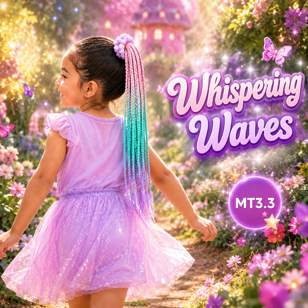Pink, Mint & Lilac Braided Ponytail Extension (MT3.3 Whispering Waves)