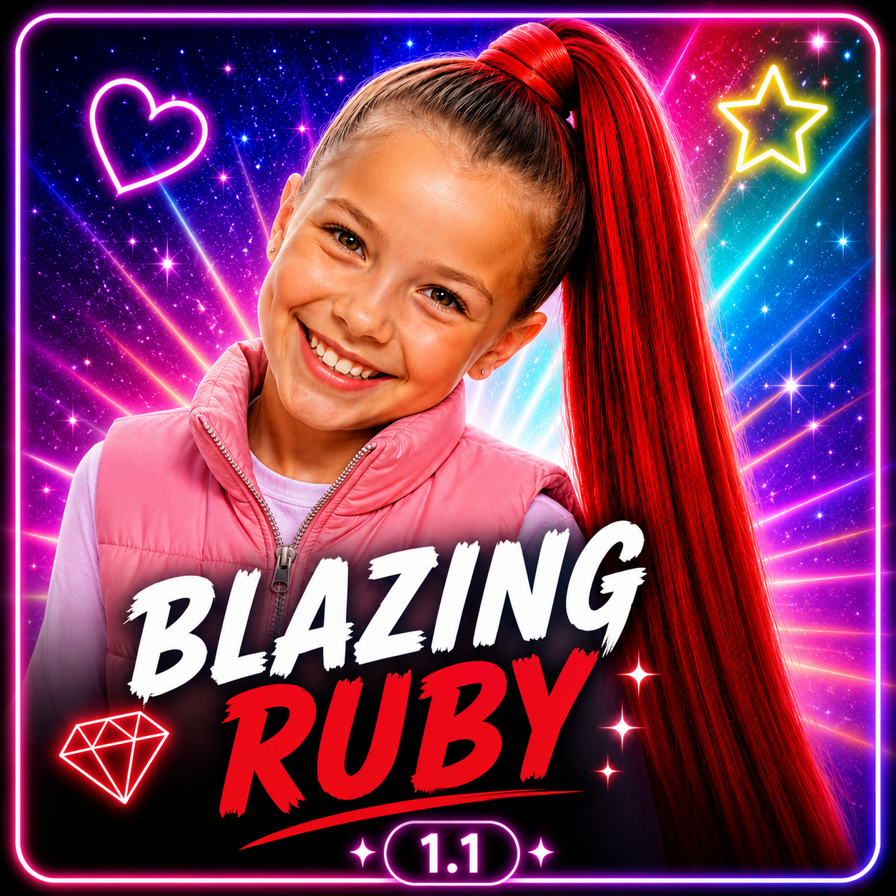 Bright Red Wrap Around Ponytail Extension (1.1 Blazing Ruby)