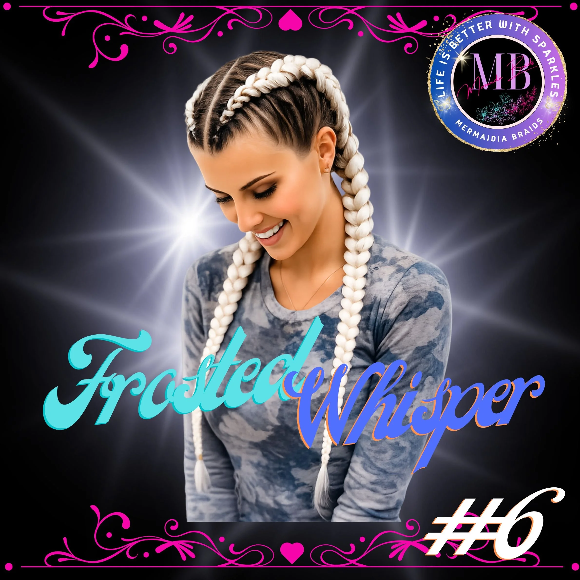White Jumbo Braiding Hair Extension (#6 Frosted Whisper)