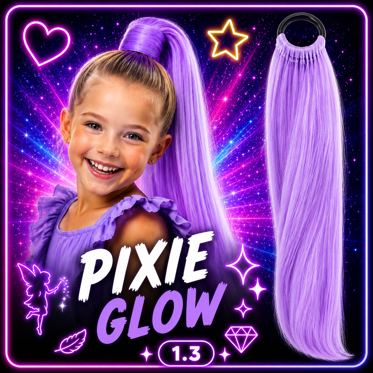 Lavender Wrap Around Ponytail Extension (1.3 Pixie Glow)