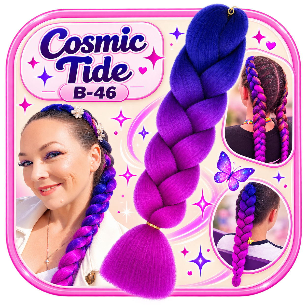Royal Blue & Deep Purple Braiding Hair (B46)
