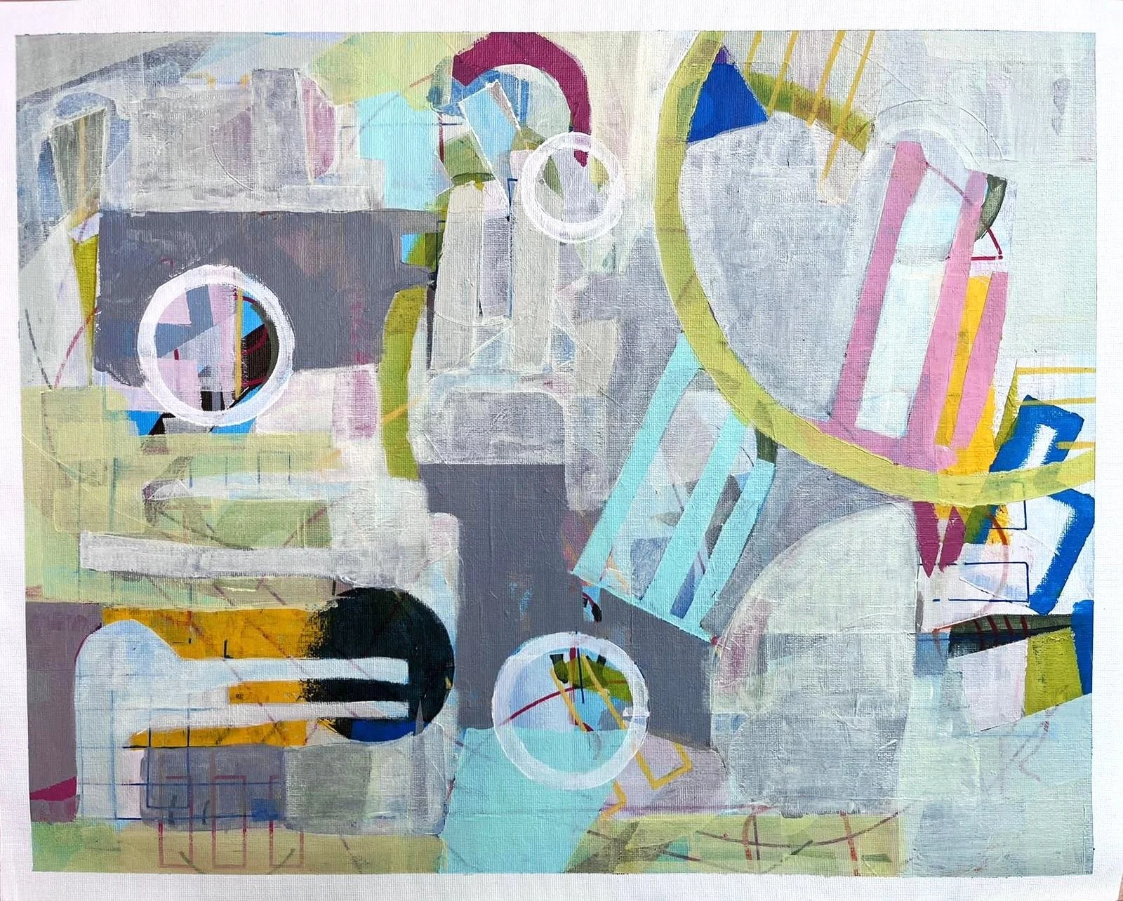 Disrupter. Acrylic on canvas sheet, 40 x 50 cm (framed). AVAILABLE TO BUY.