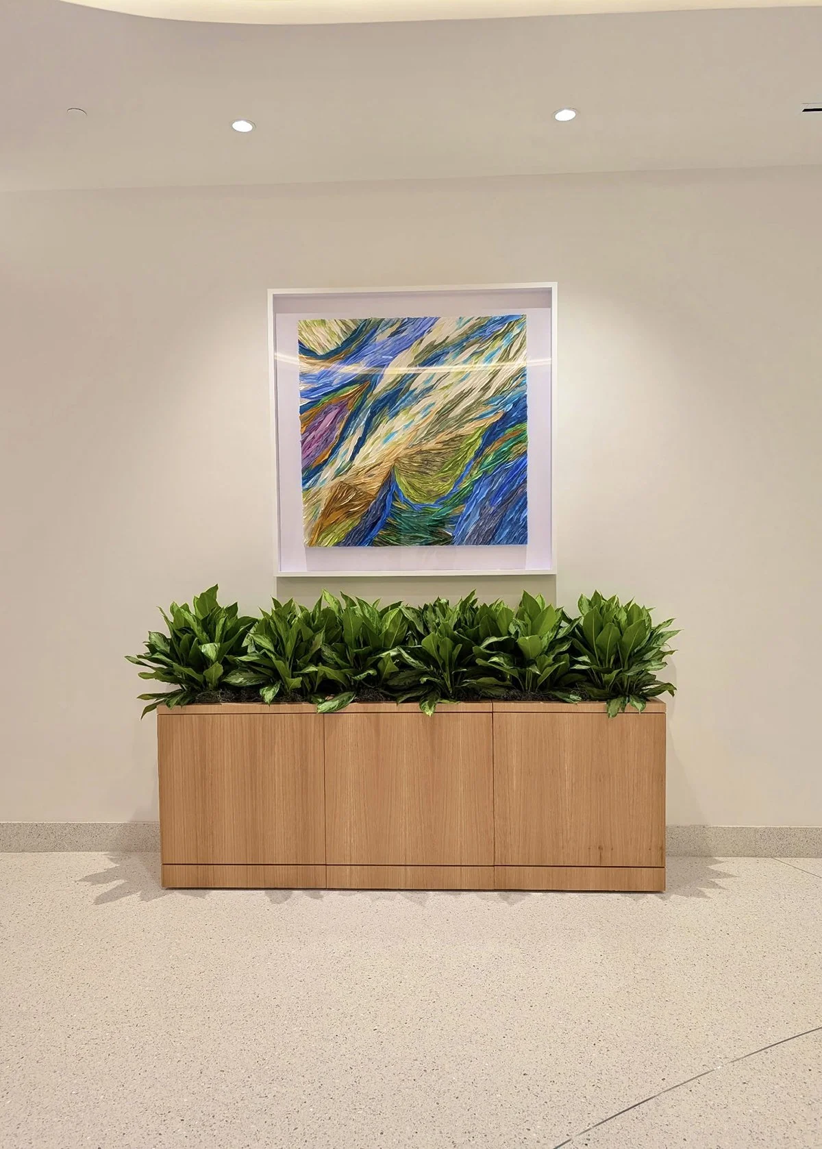 Medical Lobby, Jacksonville, Florida/acrylic on handmade paper/six panels each 44” x 44”
