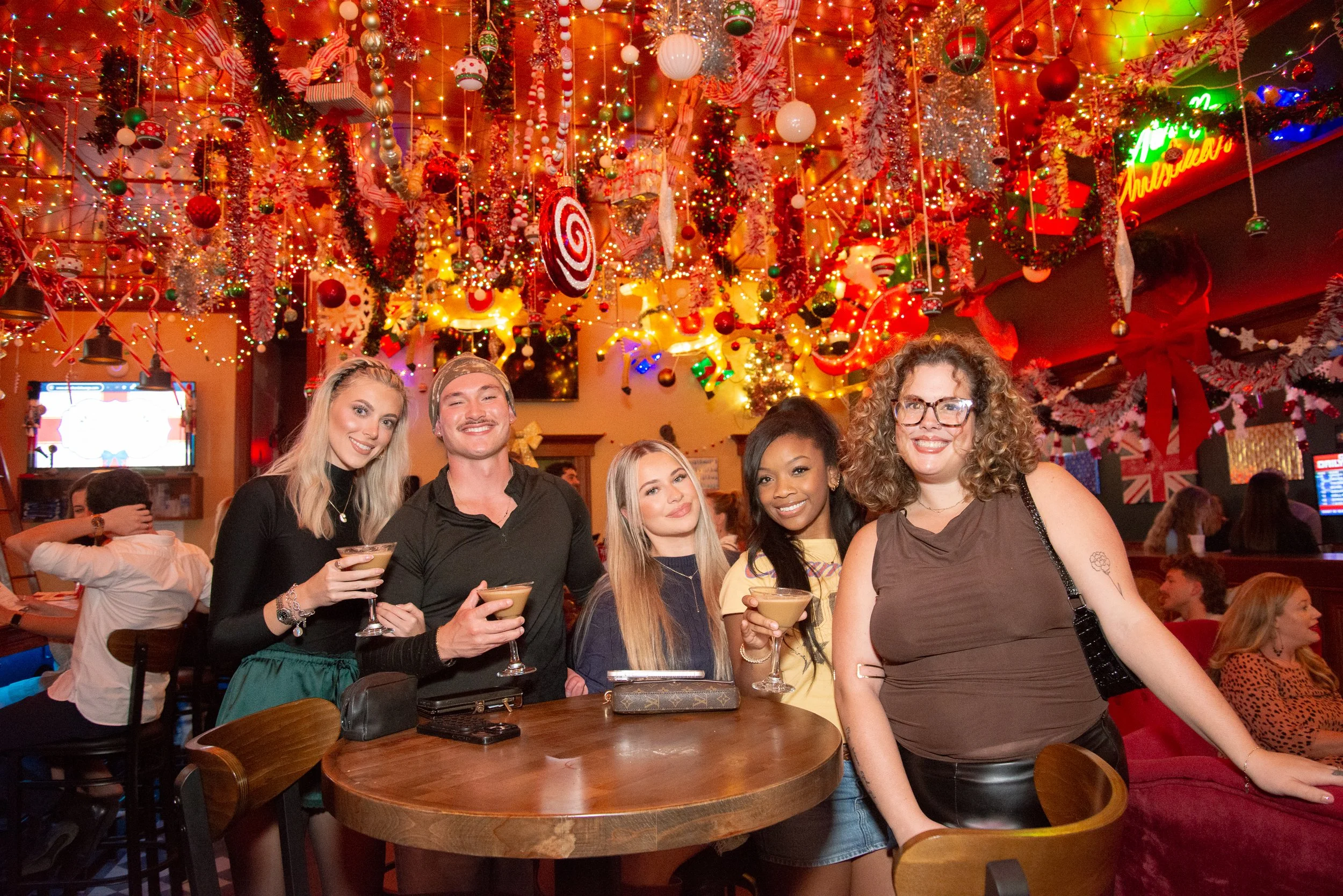 Christmas season guests with darts at Sir Richard's Public House
