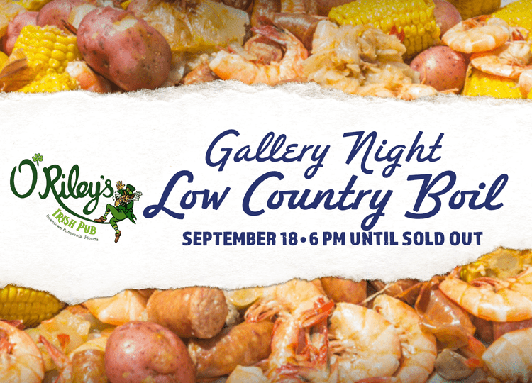 Gallery Night Low Country Boil at O'Riley's Irish Pub Downtown