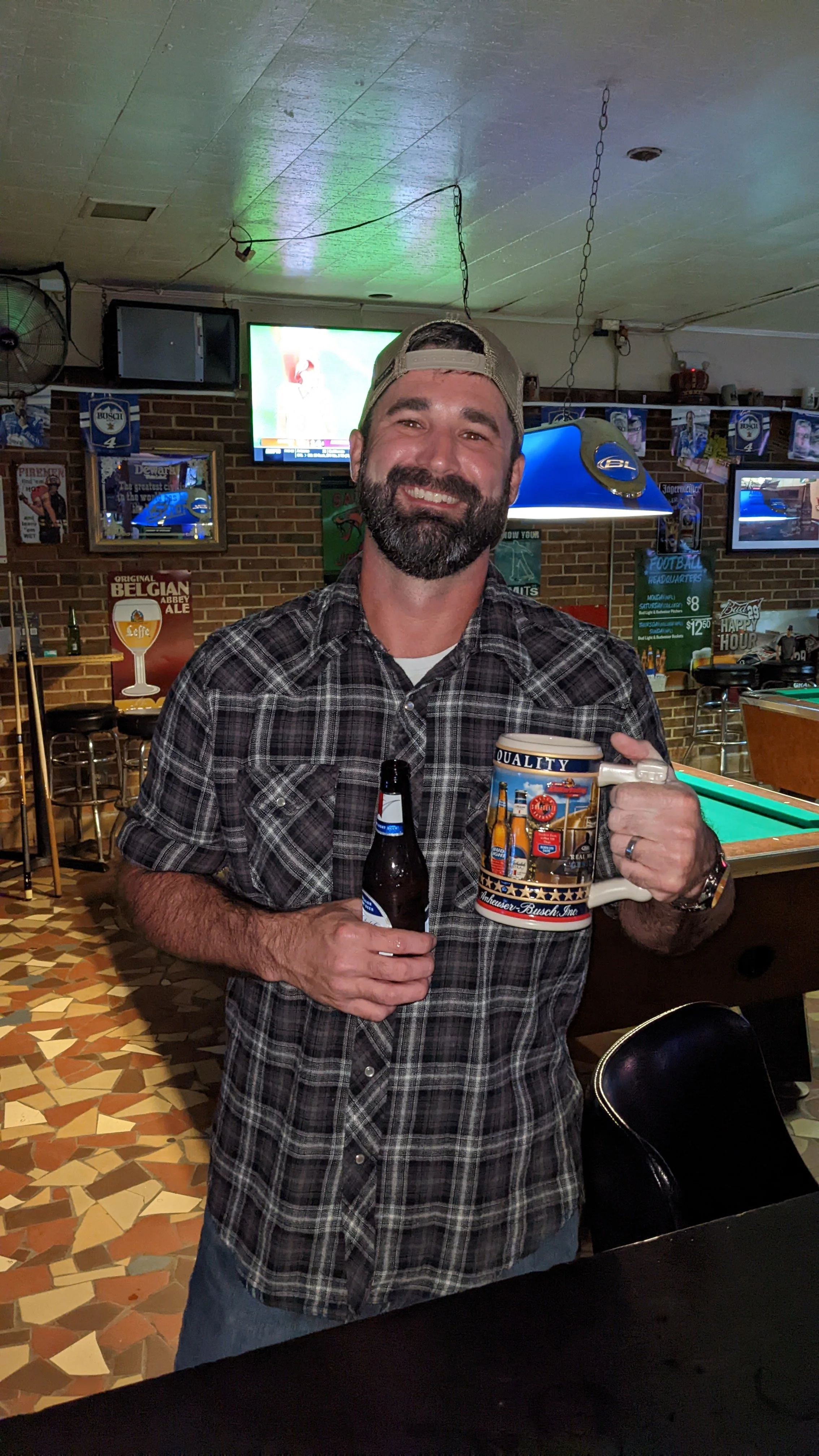 Oktoberfest Stein Holding Contest winner at Mugs and Jugs