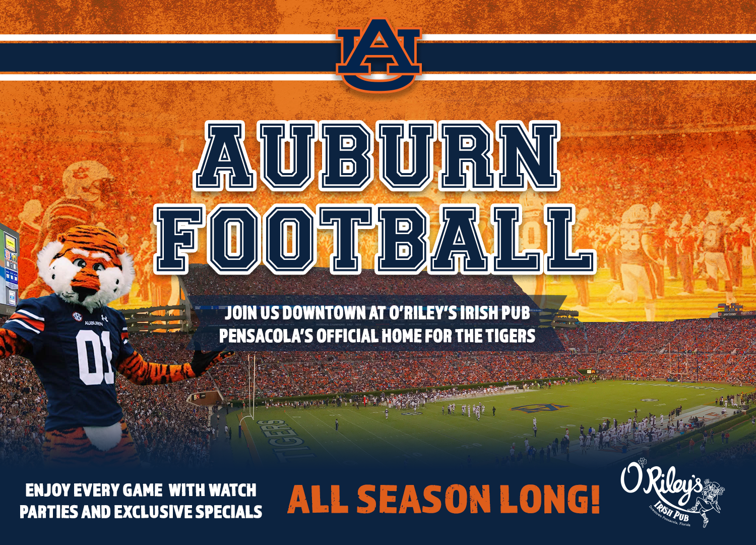 Auburn Football at O'Riley's Irish Pub Downtown