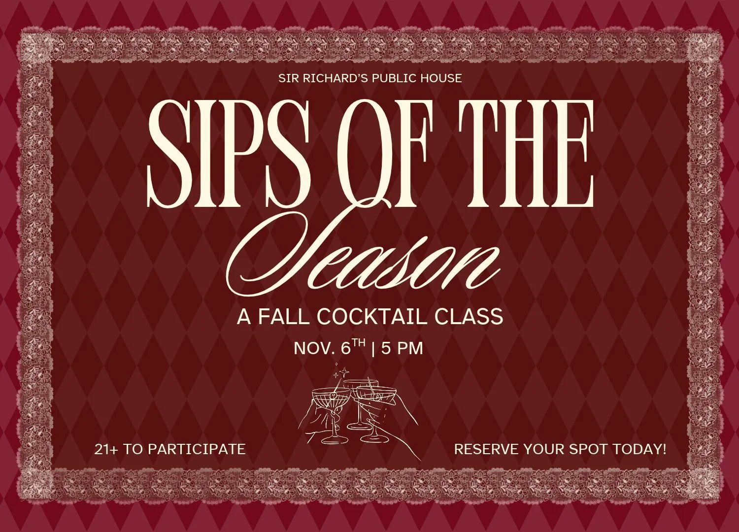 Sips of the Season Fall Cocktail Class at Sir Richard’s Public House