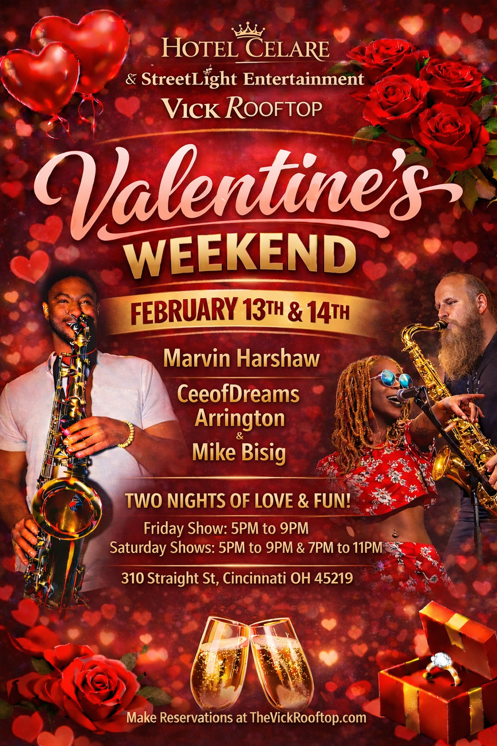 Valentines Weekend at Hotel Celare & The Vick Rooftop