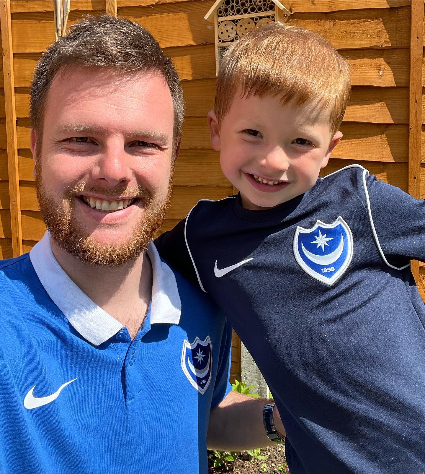 Just two @pompey fans enjoying the sunshine! 

Next thing is to get this boy to Fratton park for a game!