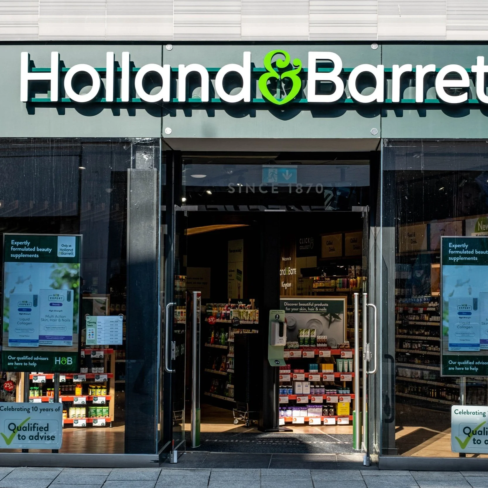 Front of a Holland Y Barrett health store.