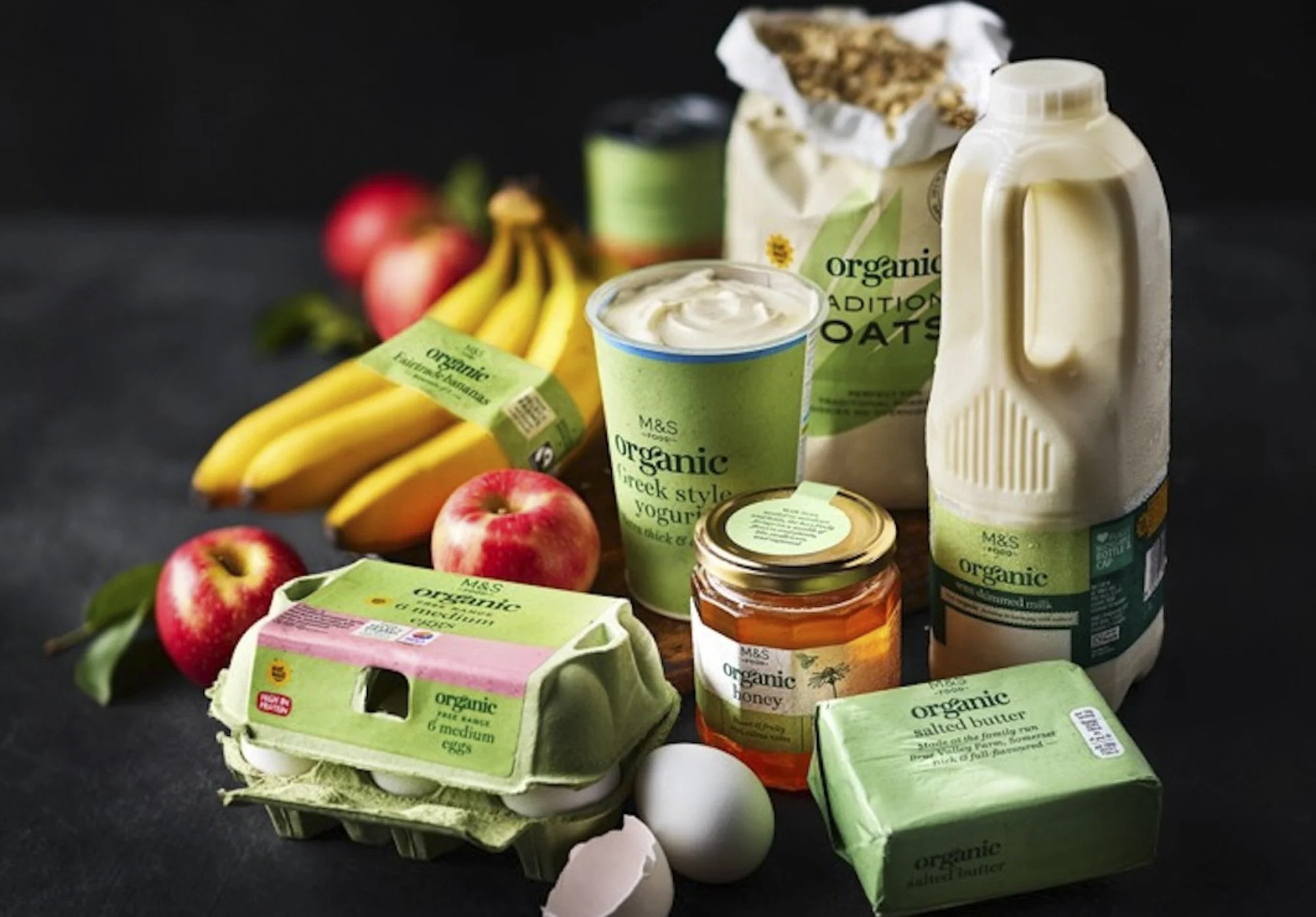 A selection of M&S branded organic food