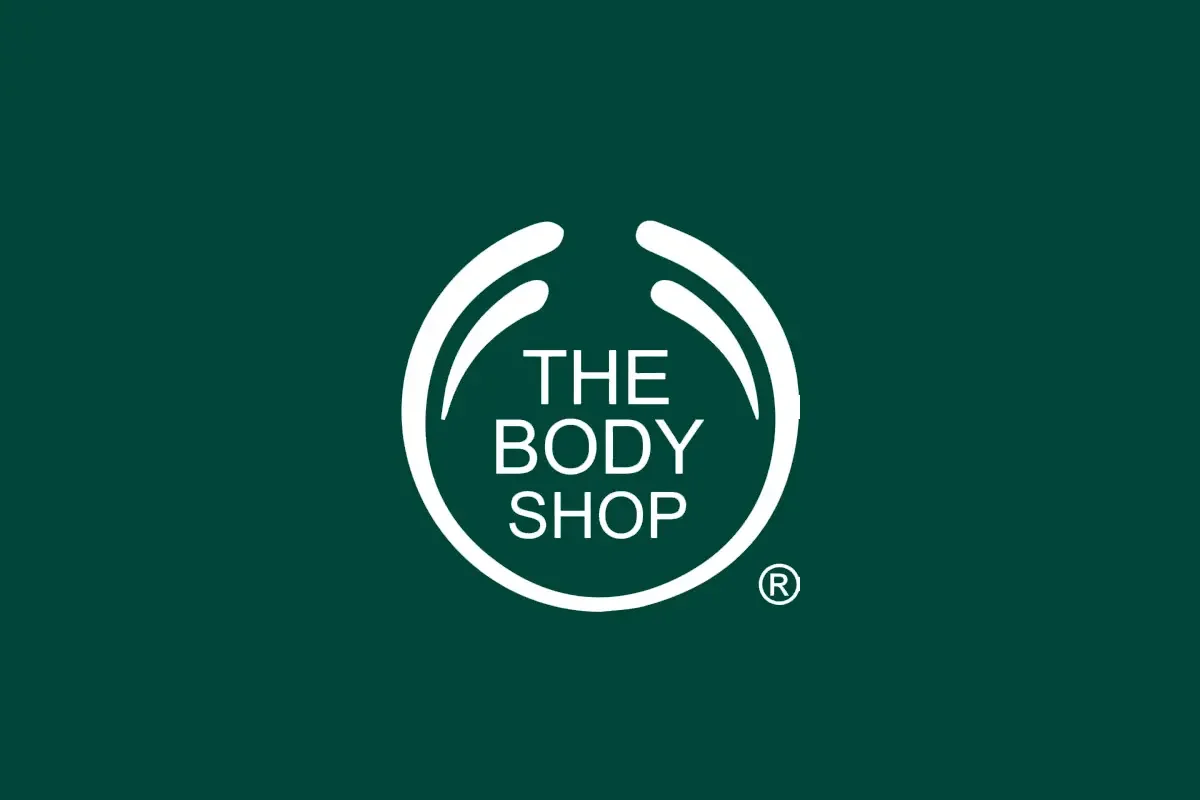 The Body Shop Logo White on Green