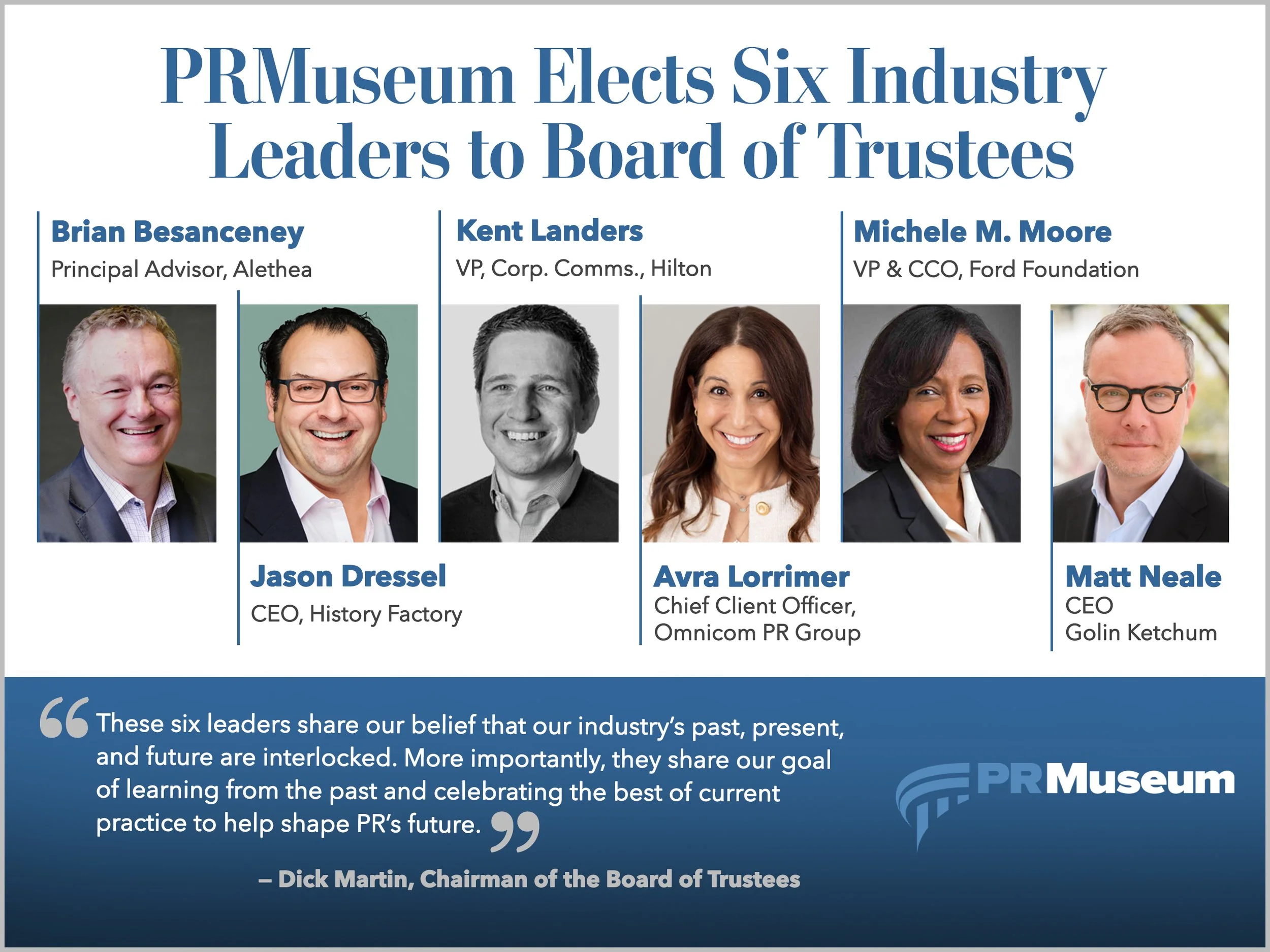 PRMuseum Welcomes Six Industry Leaders to Its Board