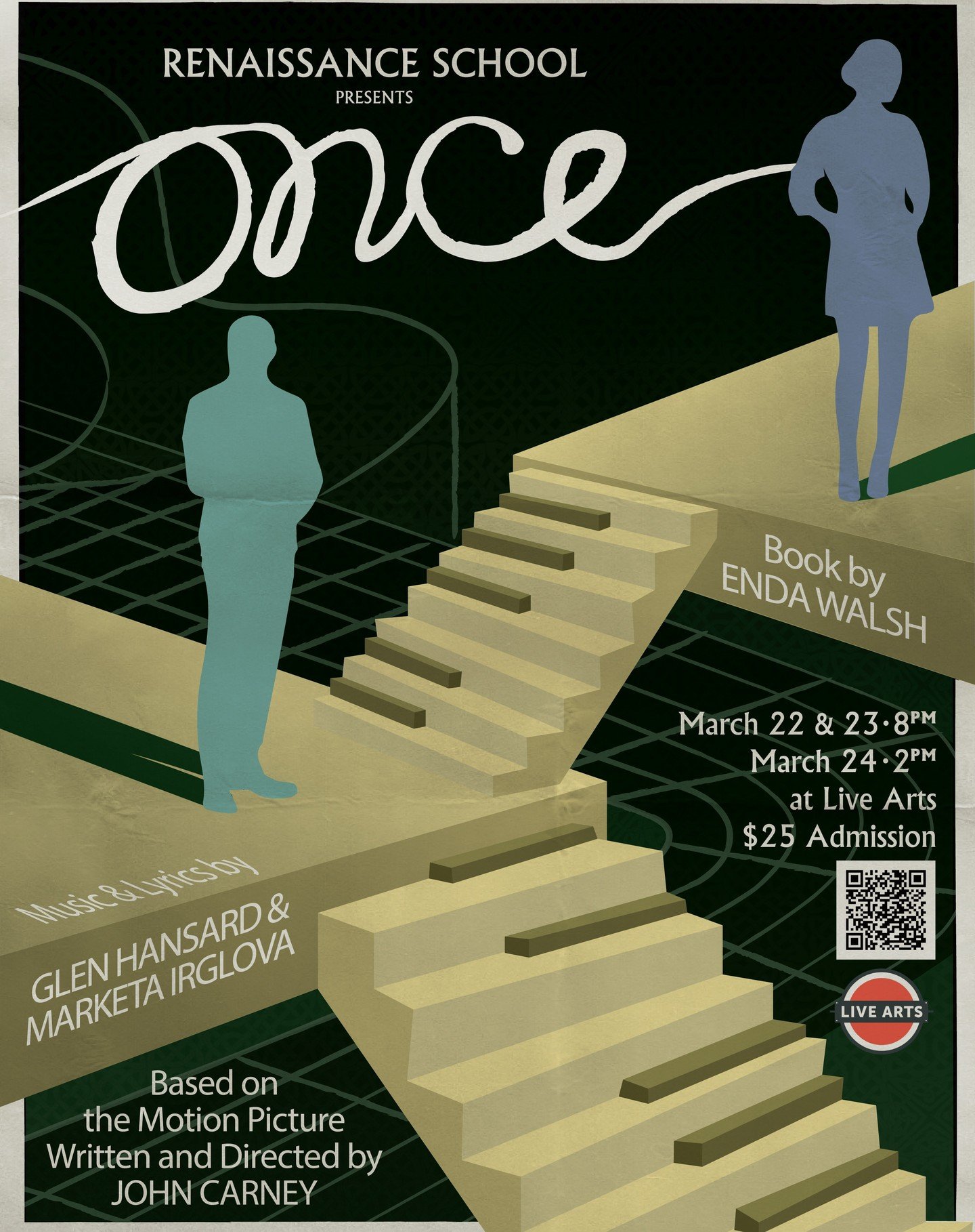 I am so proud to have my two kids playing in tonight's production of Once (the musical) H plays the kooky bank manager - seen here singing their heart out! - and M plays the drums in the band. They both rock! 

(I also did the #PosterDesign on this o