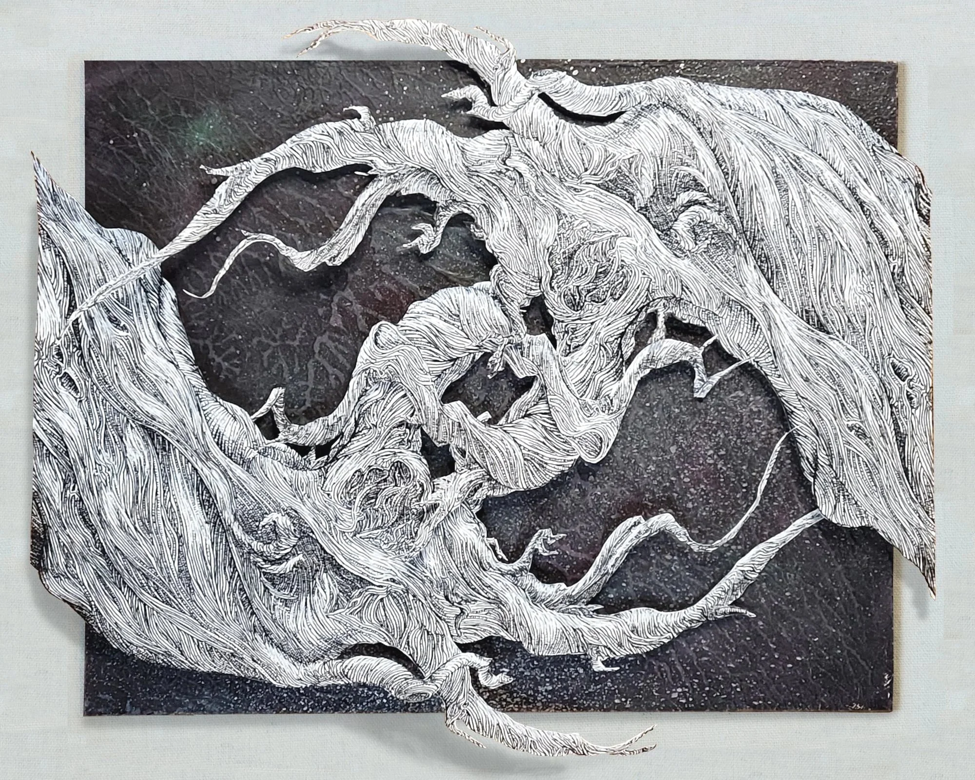 Twin Machines: Transmitting/Receiving, 14" x 11" - SOLD