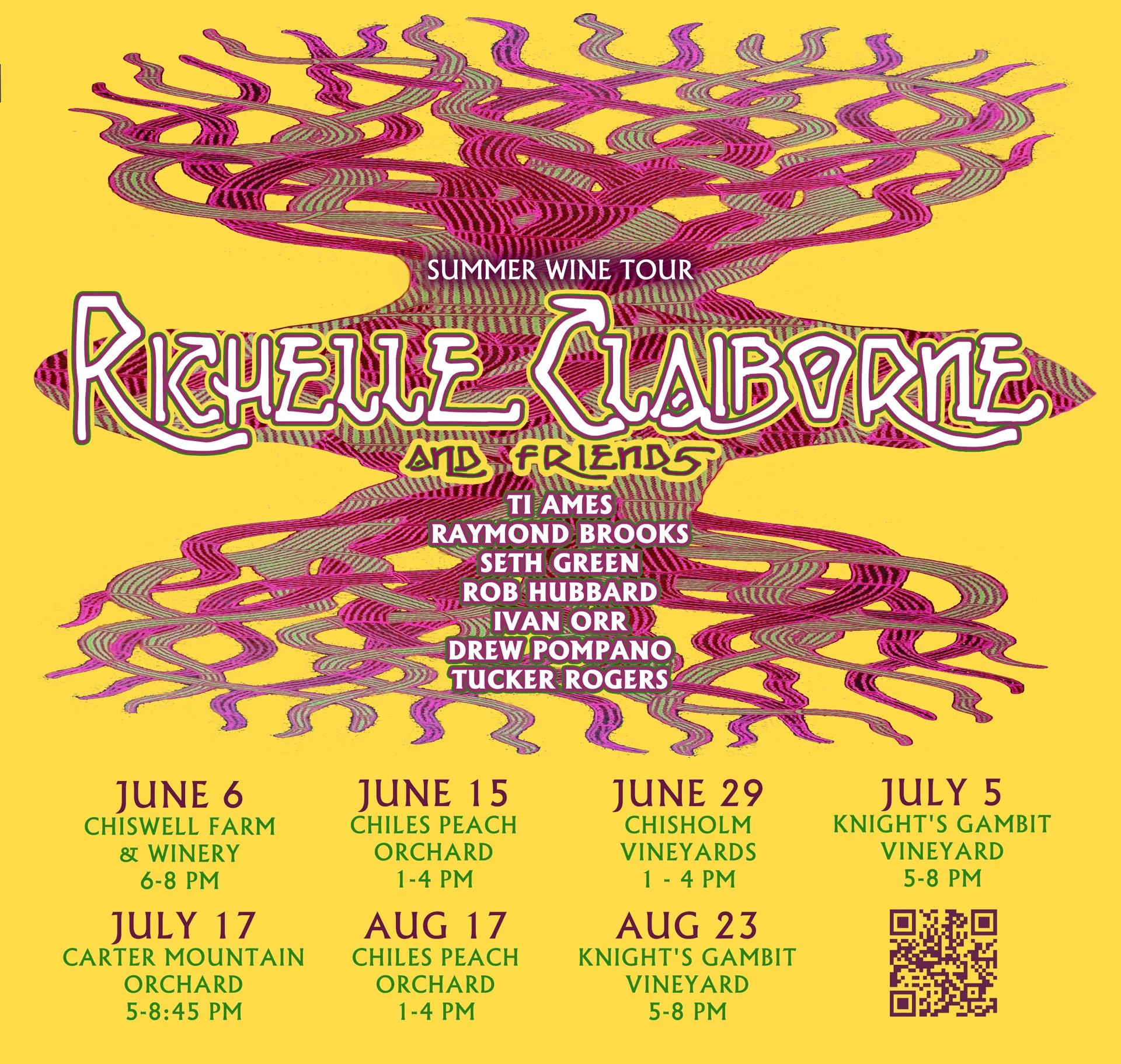 Richelle Claiborne, summer tour poster and flier, Client: Richelle Claiborne