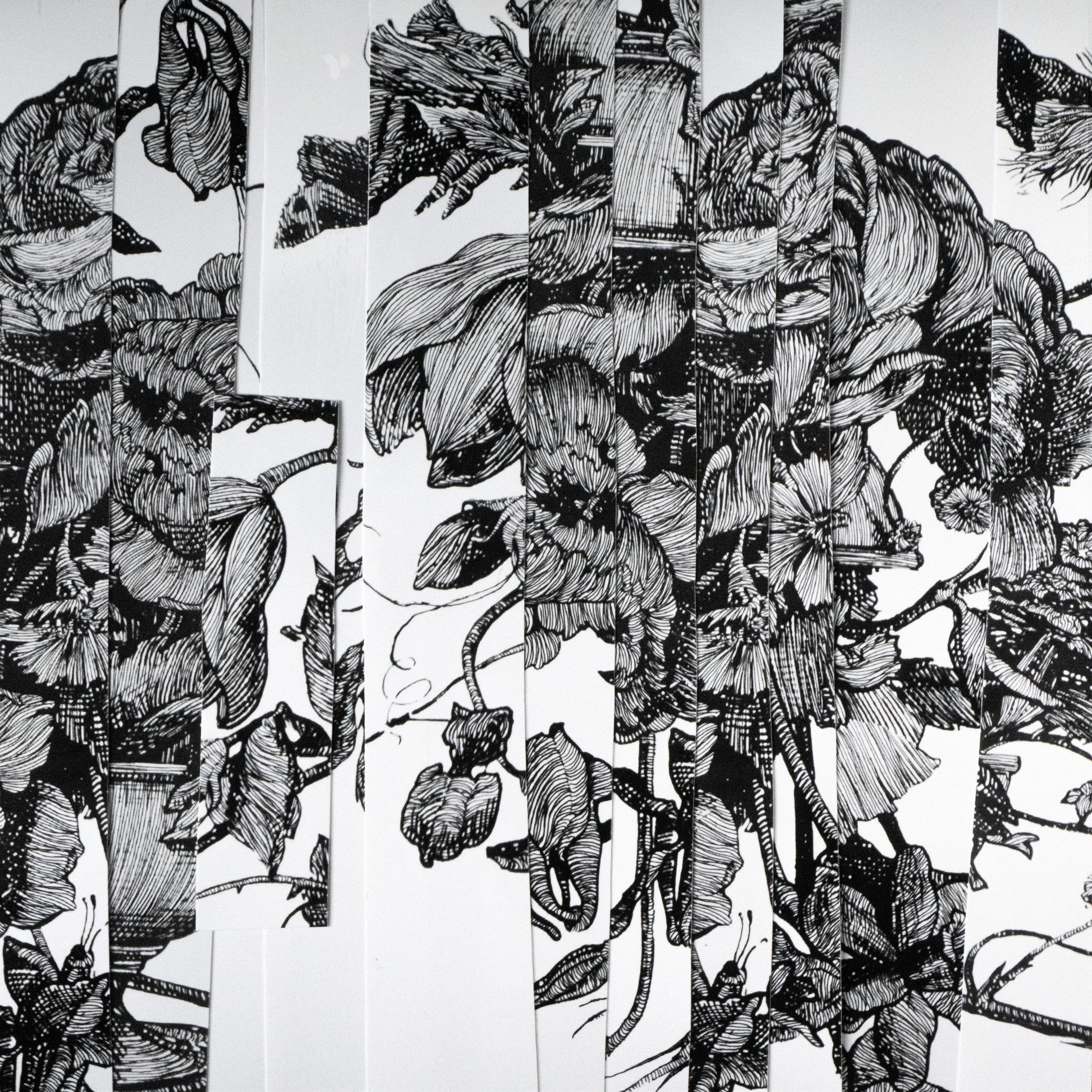 Arrangement, 8" x 8", Archival pigment print, ink on paper - SOLD