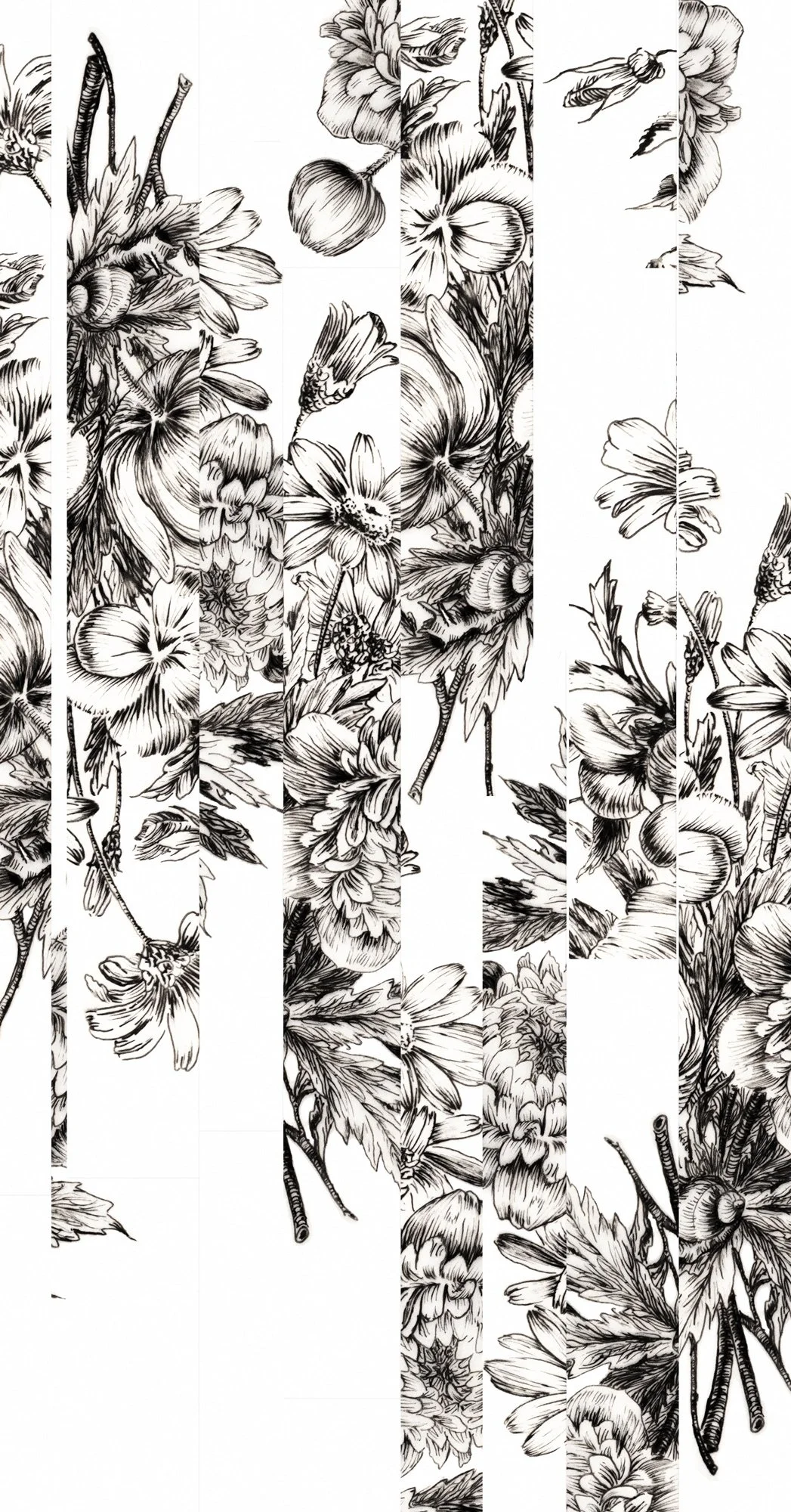 Arrangement, 10" x 19", Archival pigment print, ink on paper