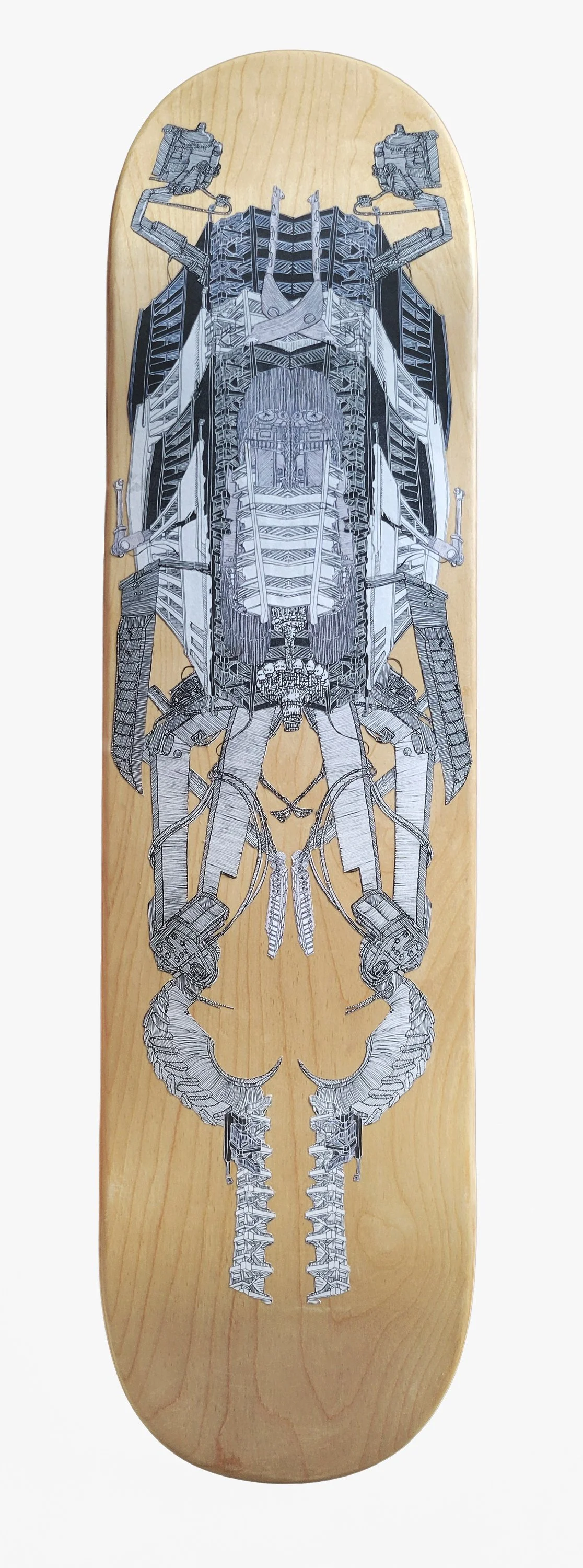 Oratory, 8" x 32", Paper Collage on pine board - SOLD