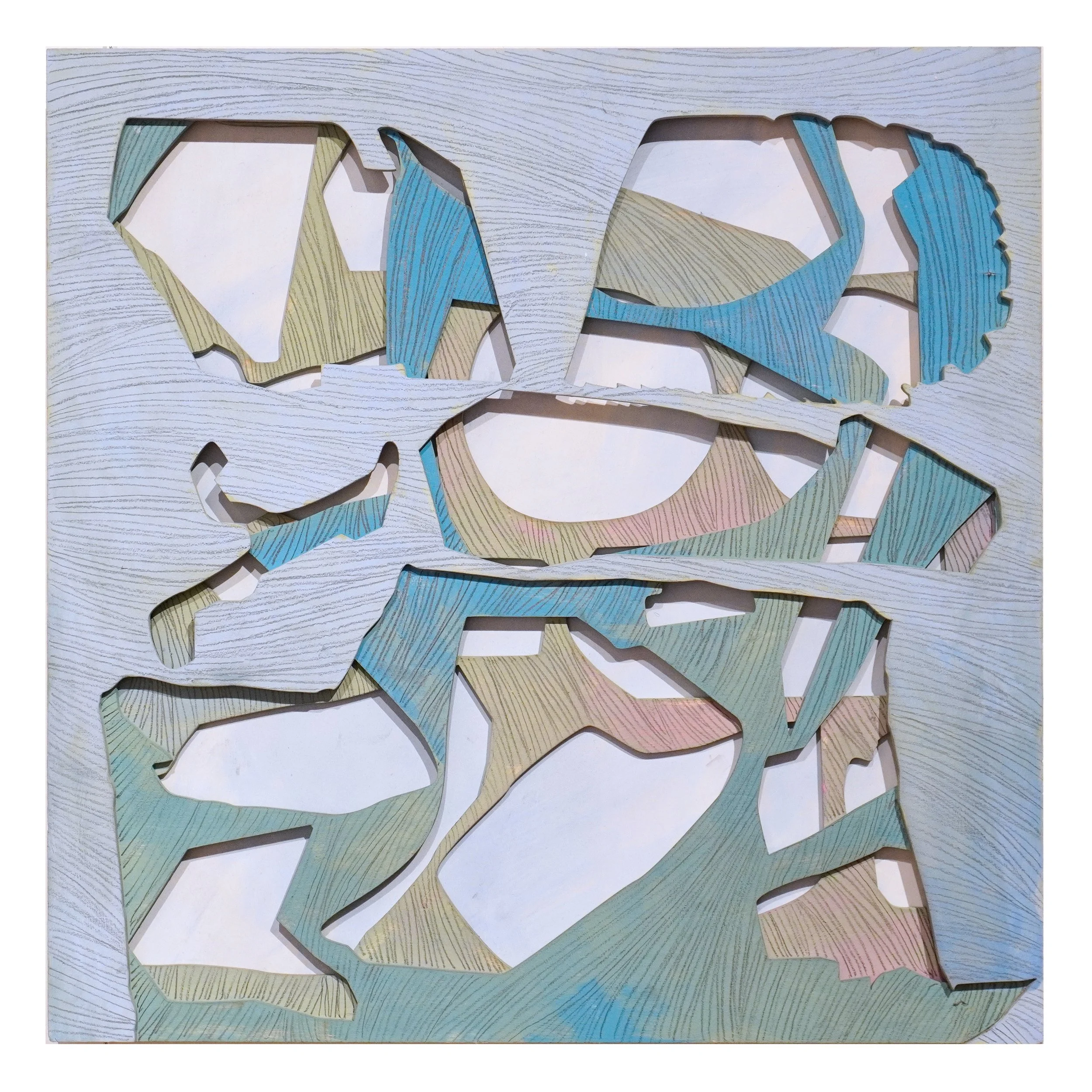 Transformer, Turnings #2, 12" x 12", Acrylic paint and graphite on panel