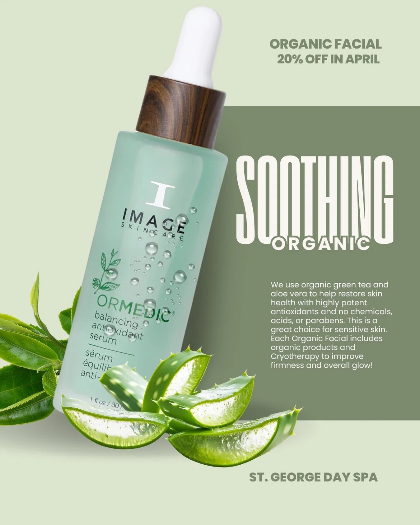 Treat your skin to something pure this month! Our Organic Facial with Cryotherapy is 20% OFF all April long &mdash; that's just $100 for a 50-minute treatment your skin will love🌱

Formulated with the purest organic green tea and aloe vera, this fac