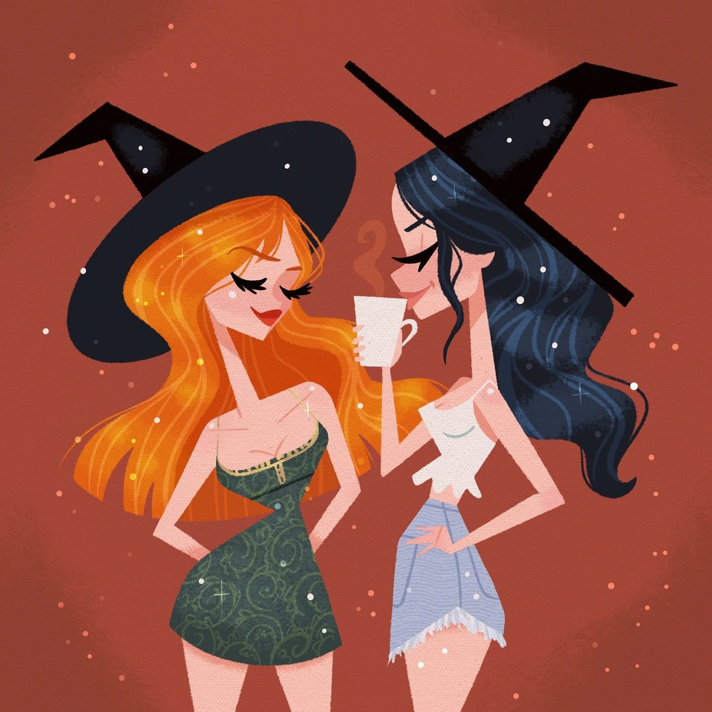 Happy Halloween from my two favorite witchy sisters: Gillian and Sally!
.
#designedbyshea #vintagehalloween #digitalart #halloweenart #practicalmagic #nicolekidman #sandrabullock #witchstagram