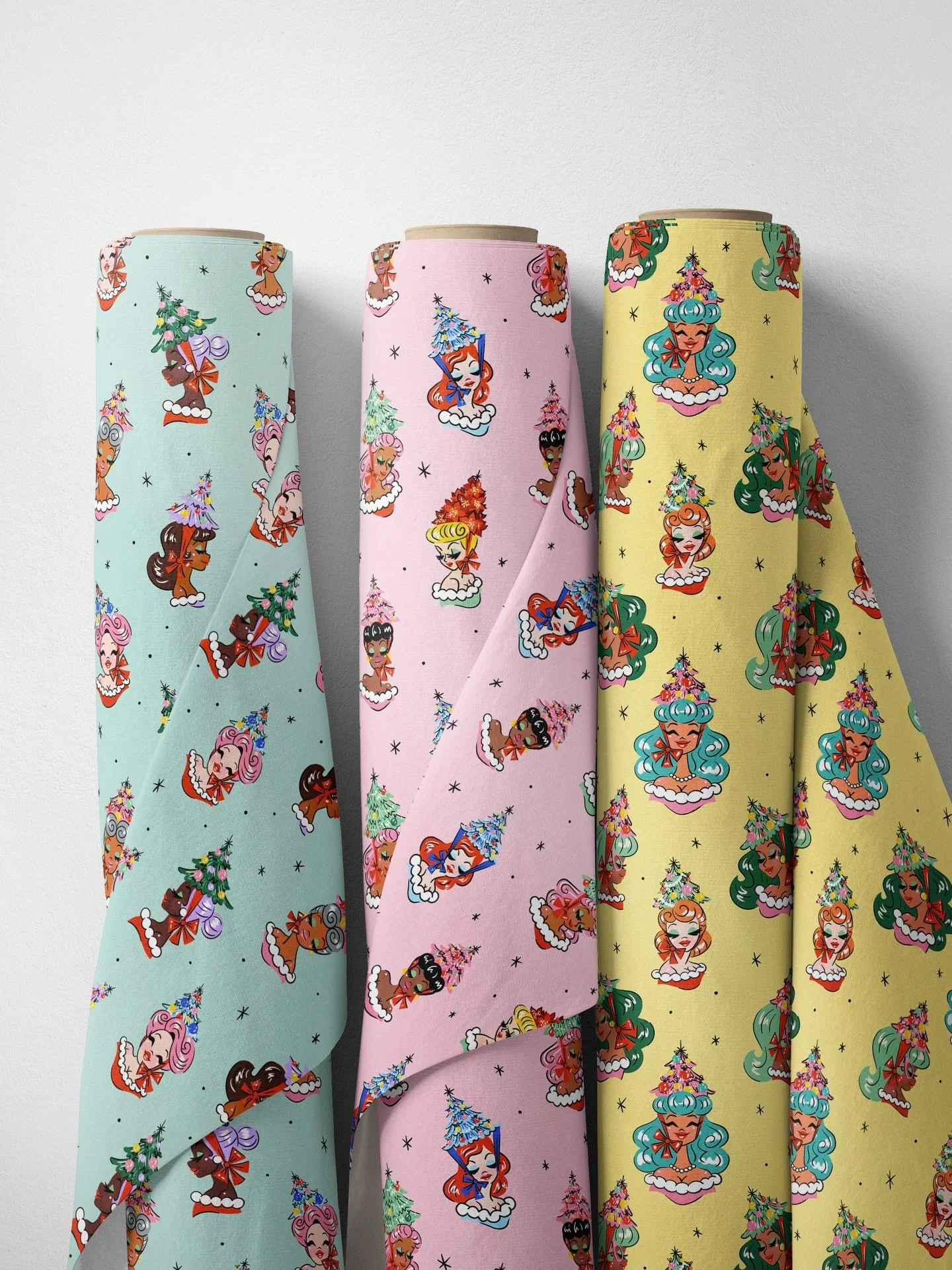 Wouldn&rsquo;t it be lovely if this pattern existed on fabric?! I could see it on PJ&rsquo;s, hand towels, aprons, and more. I&rsquo;m ho-ho-hoping to license this pattern in the near future. 
.

Retro - Surface Design - Illustration - Christmas Patt