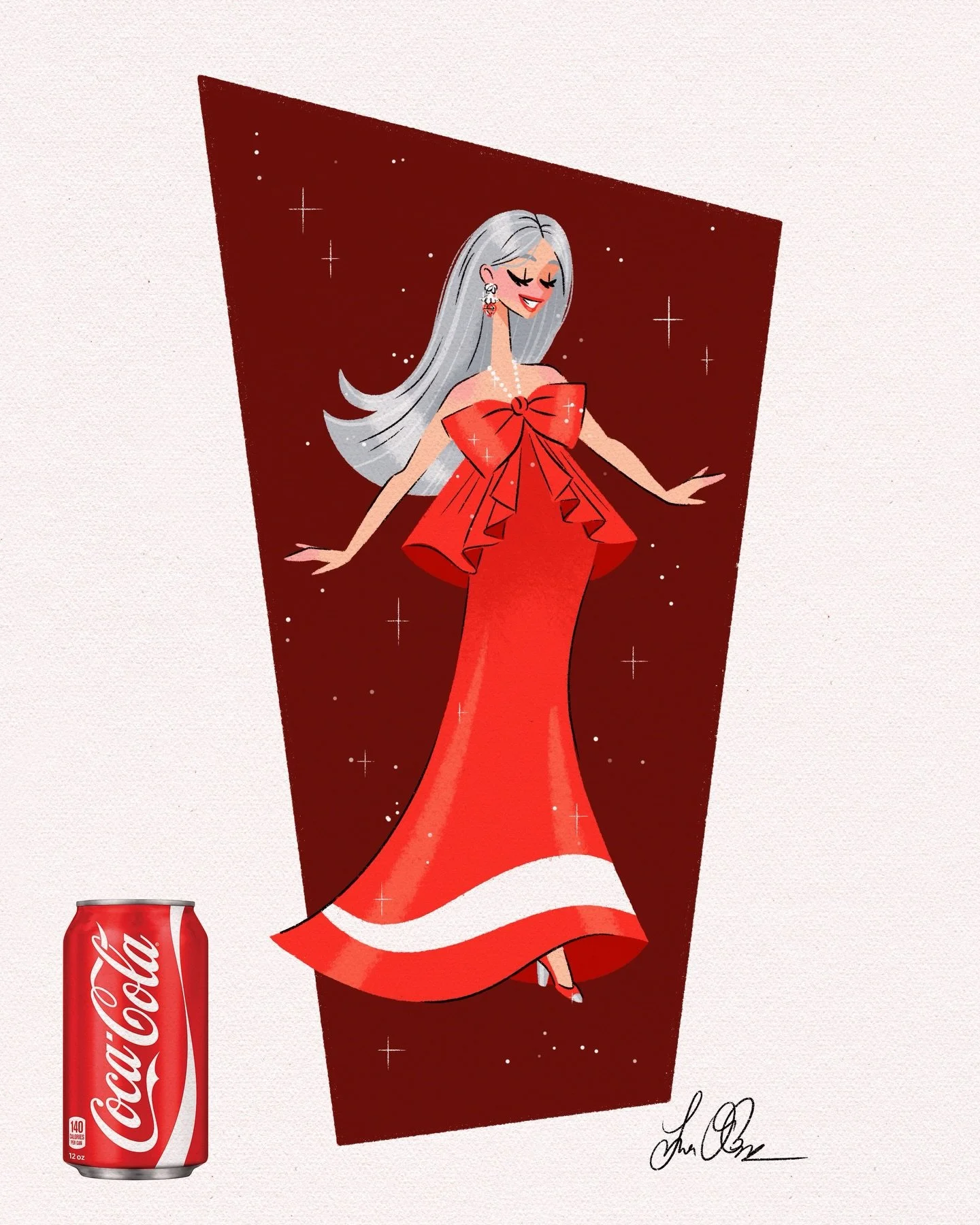 I have indeed not forgotten about my Coca-Cola series! Had to go to the source of it all with Classic Coke. Who shall I design for next? Sprite? Topo Chico? Dr. Pepper?
.
Illustration - Nostalgic - Female Illustrator - Vintage Style - Fashion Illustr