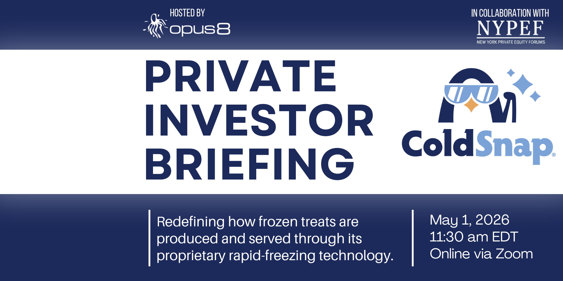 ColdSnap Private Investor Briefing - Virtual